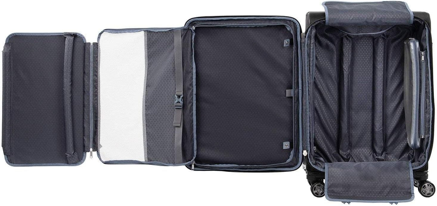 Travelpro Platinum Elite Softside Expandable Luggage, 8 Wheel Spinner Suitcase, TSA Lock, Men and Women (Shadow Black, 2-Piece Set (21/25))