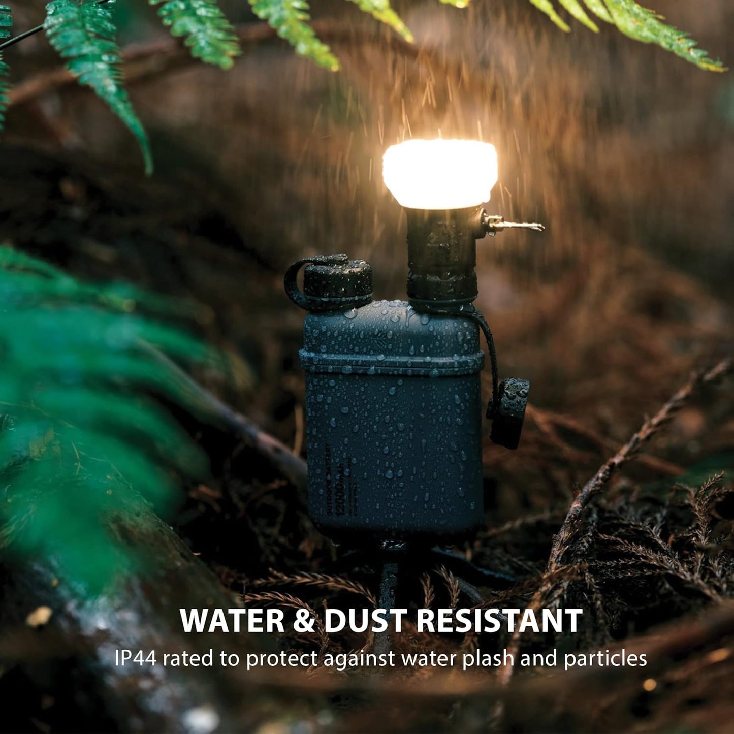 NESTOUT Rugged Outdoor Camping LED Lantern w/ Mini Tripod, Dimmable USB Powered Soft LED Light, IP44 Water Dust Resistant, 10-350 Lumen, Portable Lamp for Power Bank EDC Travel, LAMP-1 (Beige)
