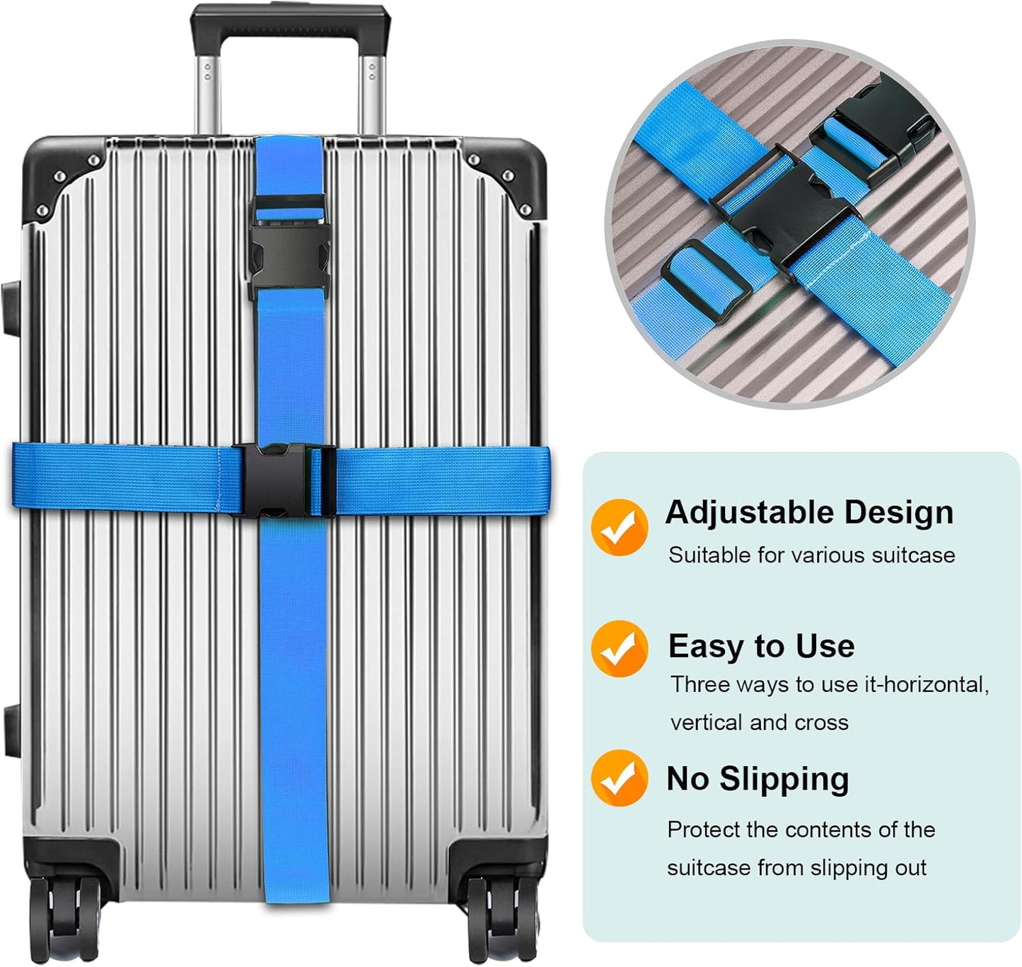 Luggage Straps for Suitcases TSA Approved, Travel Belt Suitcase Belt, Suitcase Straps TSA Approved