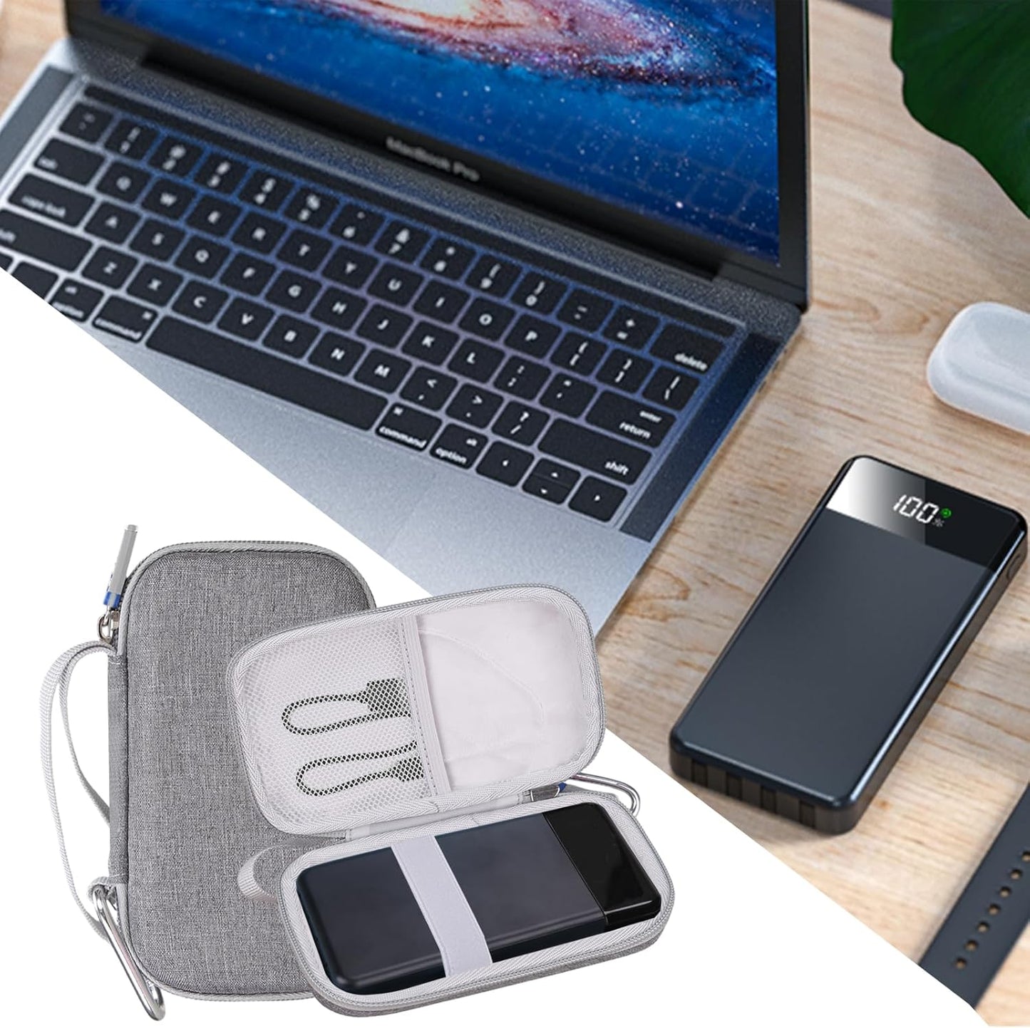Hard Travel Case for SABANI for LOVELEDI for IAPOS for Pxwaxpy for OHOVIV for FOCHEW Portable Charger Power Bank, Storage Holder for Fast Charging Battery Protective Case (Grey)