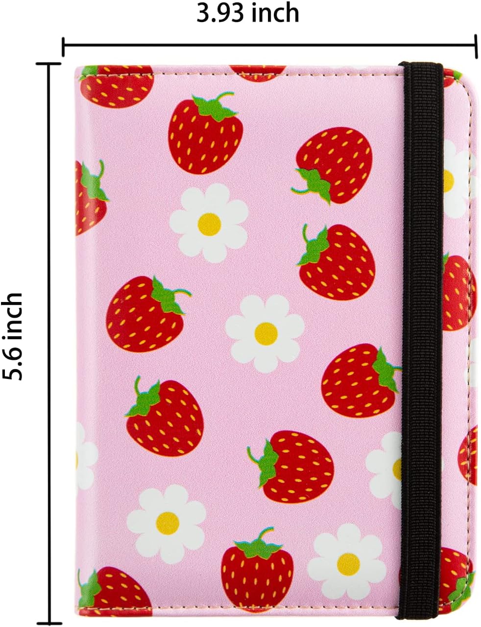 Passport Holder Cover Travel RFID Blocking Passport Cover Fruit printing Cute Flowers Passport Wallet with Elastic Band for Women