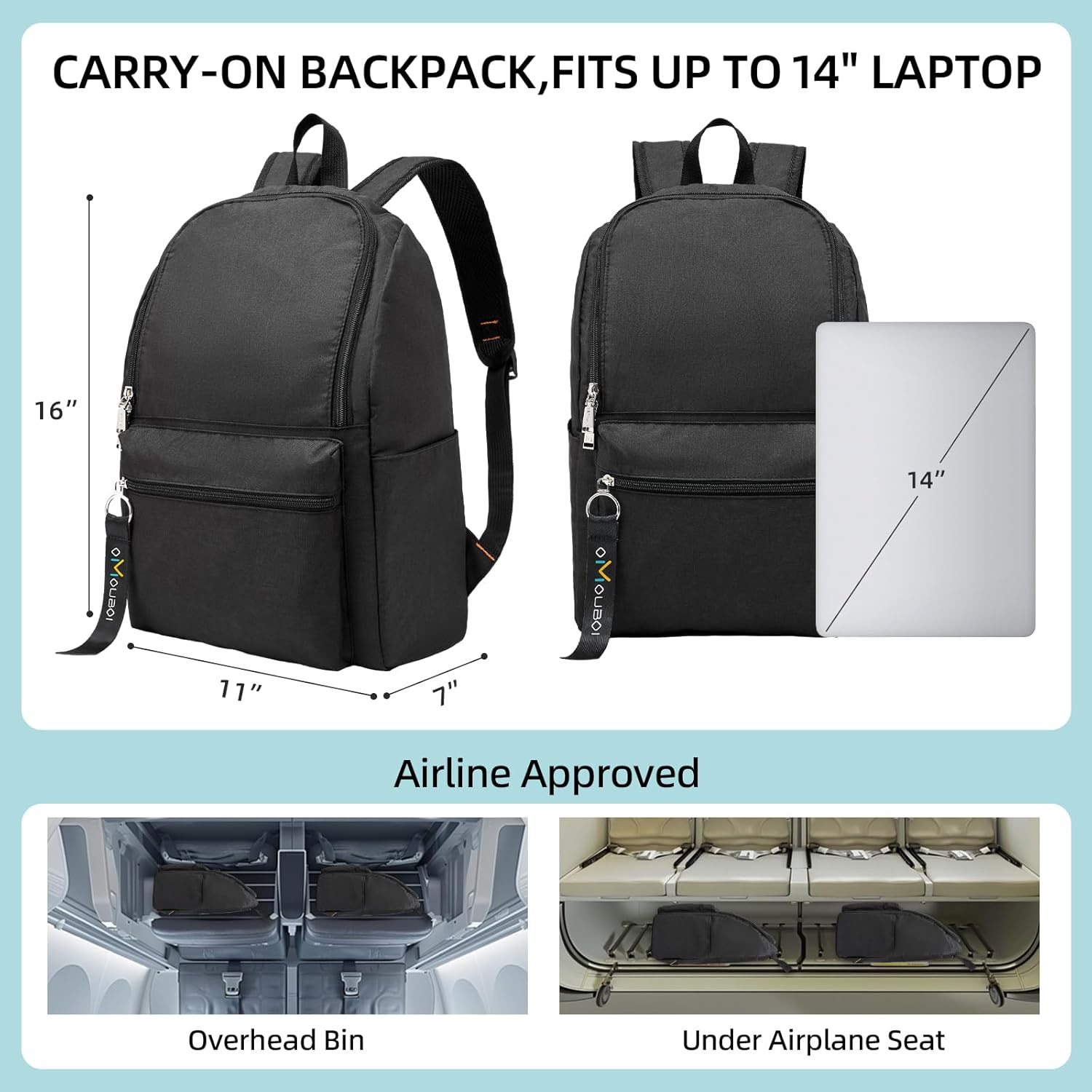 OMOUBOI Casual Daypacks Superbreak Backpack 14 inch Laptop Backpack for Women & Men Fits Tourism