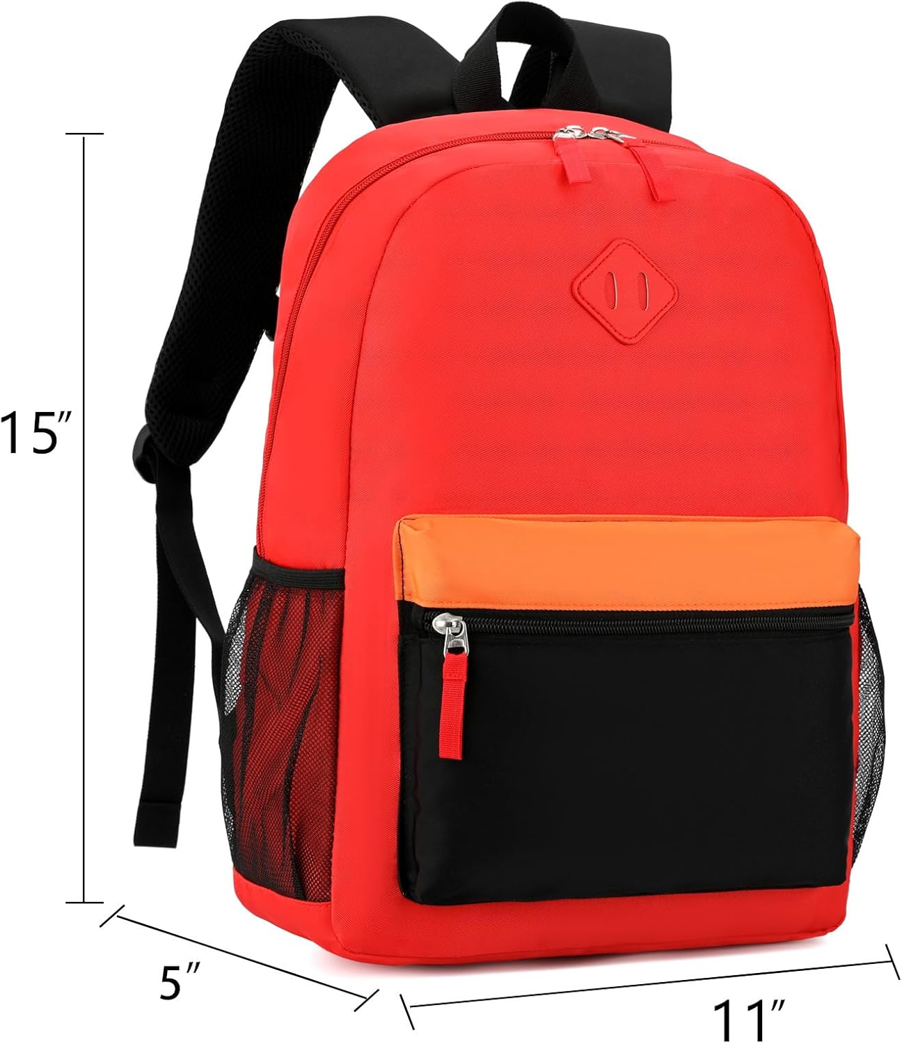Toddler Backpack, Preschool Backpack for Kids Boys and Girls Kindergarten Preschool Bookbag with Chest Buckle 3-6 Years (Red Black, Medium-15inch)