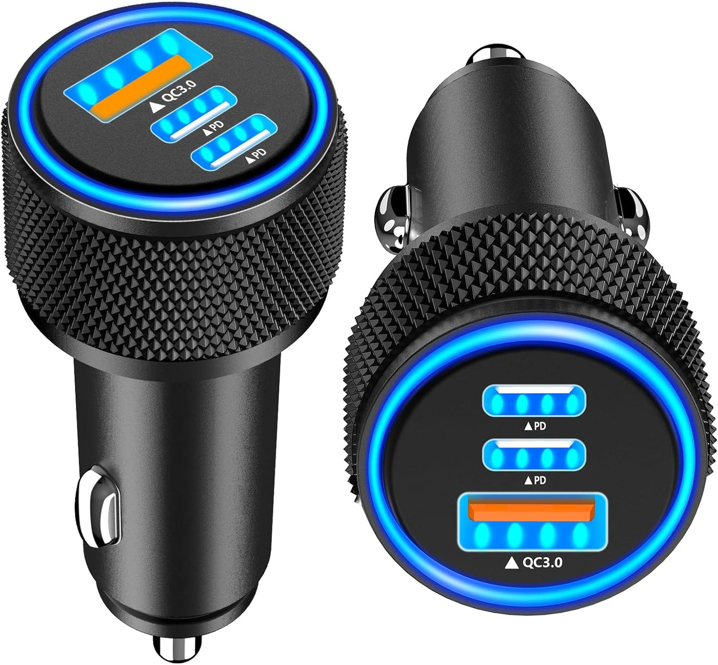 USB C Car Charger for iPhone 17, 2Pack BAOYUANDA 67W 3-Port USB-C & USB-A Fast Car Charger Cigarette Lighter Fast Charging for iPhone 17/16/15/14/13/12/Pro Max, iPad Pro, Galaxy, Google Pixel, Android