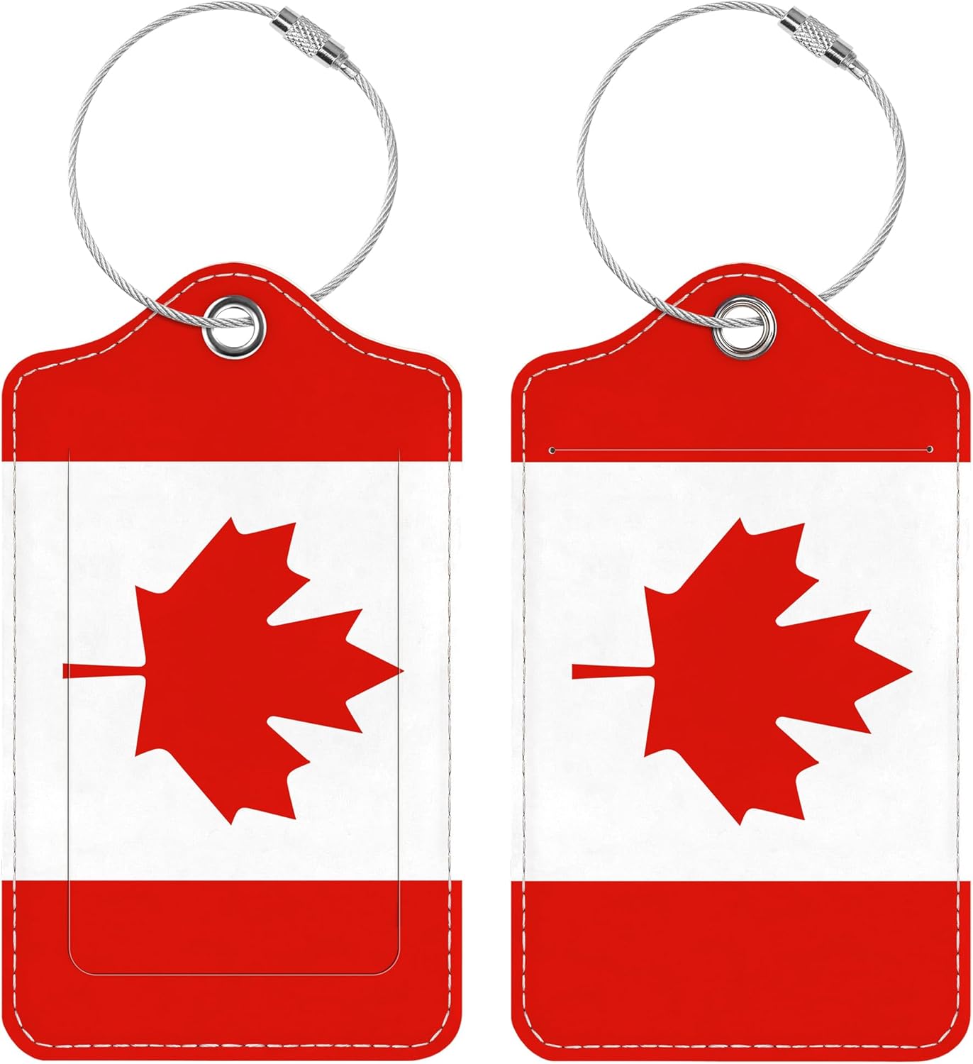 Luggage Tags for Suitcases, 2 Pack Cute PU Leather Luggage Tag TSA Approved with Stainless Steel Loop and Address Card Baggage Tag for Travel&Hotel Stays&Cruise Ships&Shipping and Mailing
