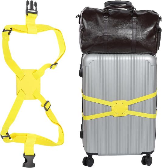 MECCANIXITY Luggage Strap Bag Bungee Elastic Suitcase Adjustable Belt for Suitcases Add A Bag Easy to Travel, Yellow