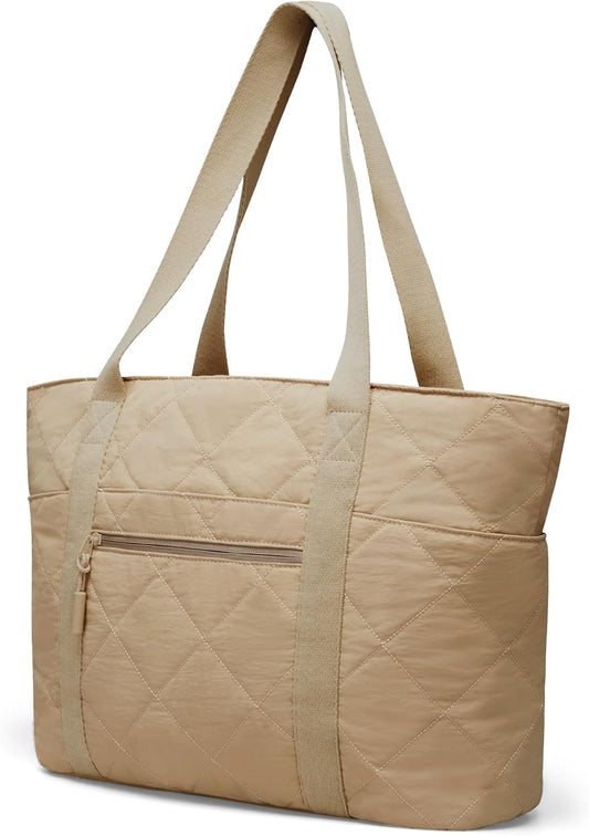 befen Laptop Tote Bag for Women Work, Travel Tote Bags Nurse Puffer Quilted Handbags, Lightweight Waterproof Beach Purse
