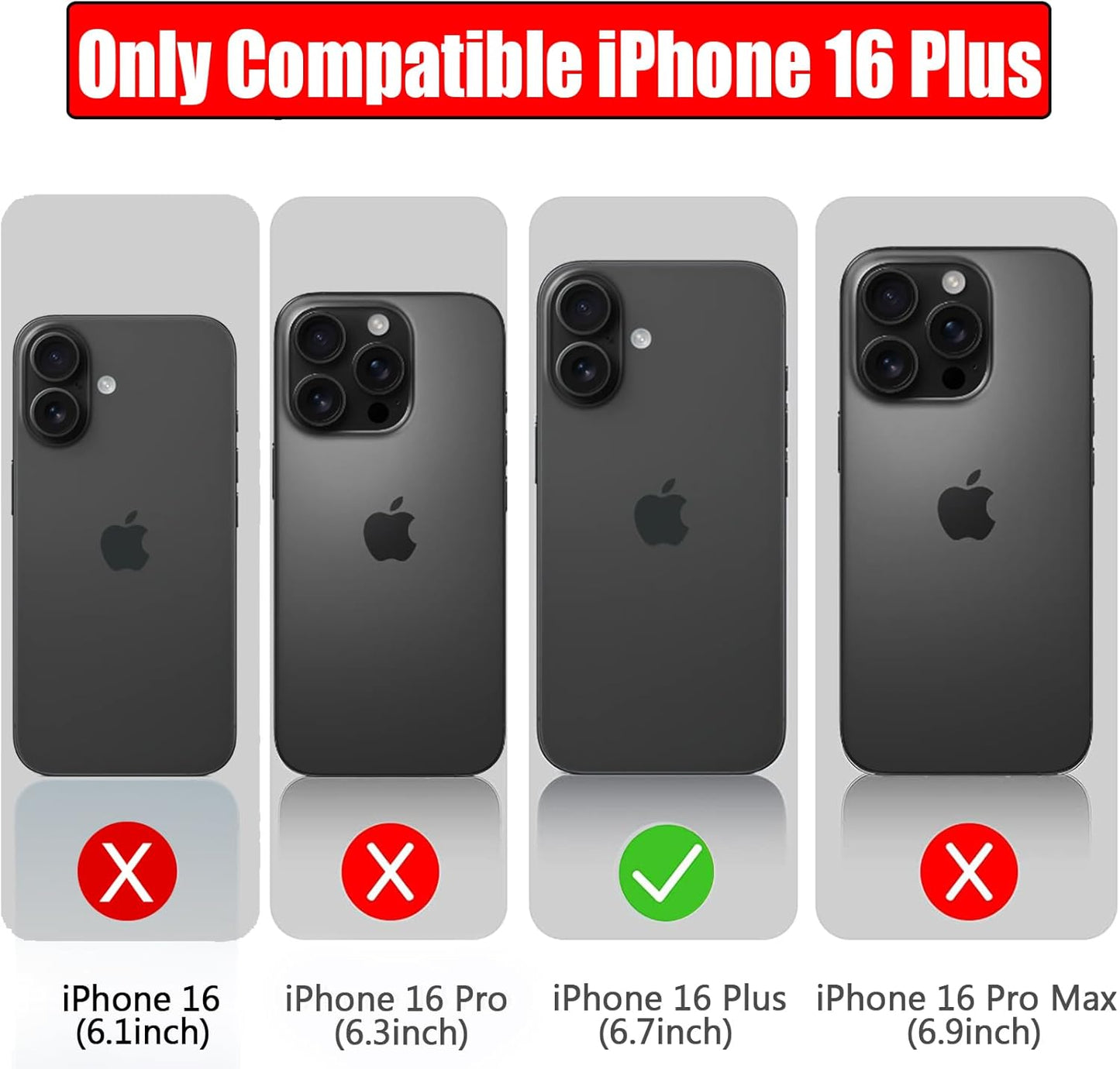 Battery Case for iPhone 16 Plus, Full Encircle 12000mAh High Capacity Rechargeable Portable Charger Case Extended Battery Pack for iPhone 16 Plus (6.7 inch) Wireless Charging Case with Carplay-Black