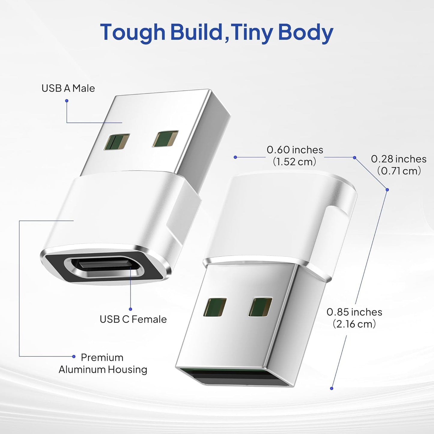 Elebase for iPhone 17 Air Pro Max Adapter,USB to USB C Adaptor 4 Pack,Type C Female to USB A Male Charger Connector for Apple 16 15 14 13,iWatch 11 10,iPad 8 8th 9 9th 10th Air 4th 5 Mini 6 Generation