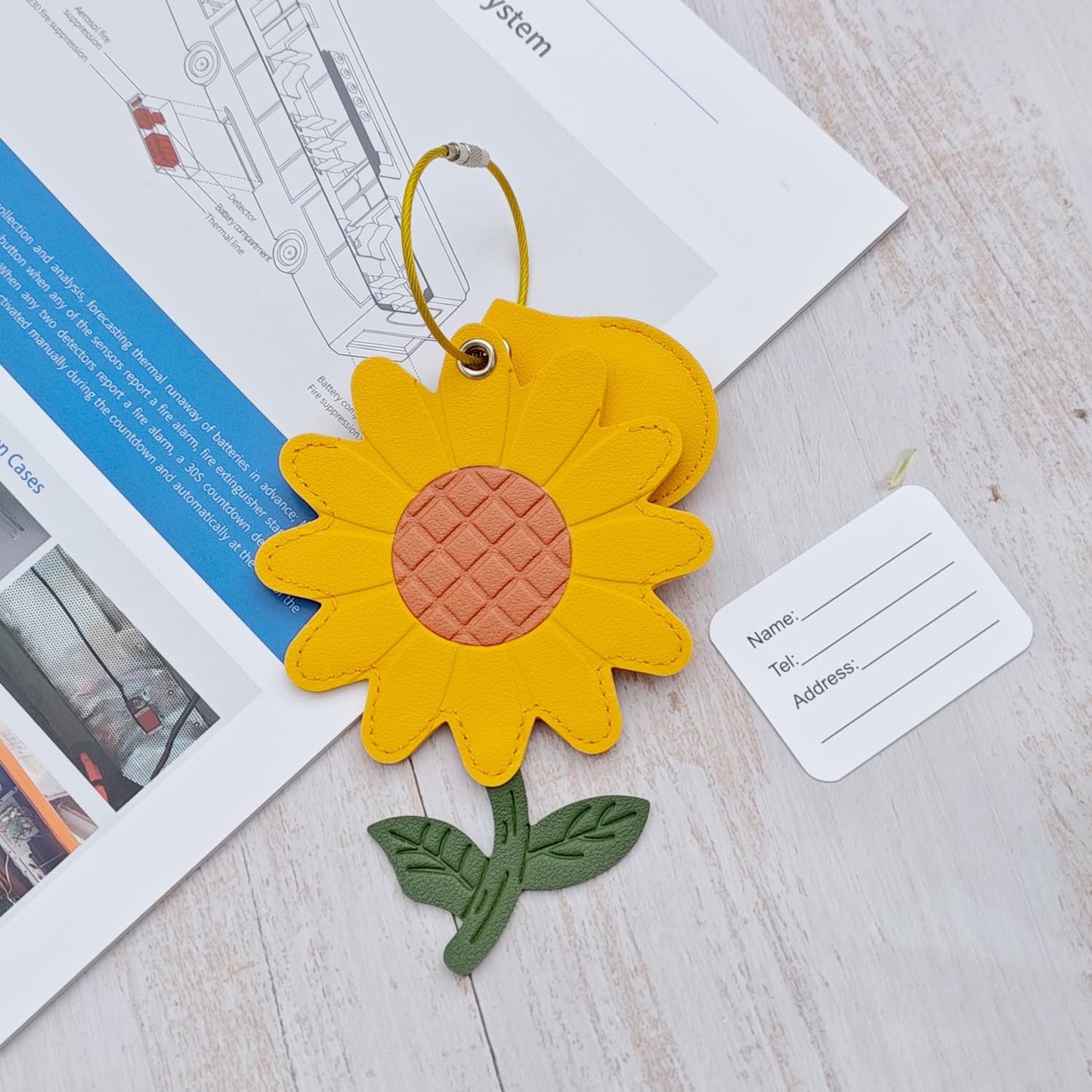 Luggage Tags for Suitcases, Faux Leather Cute & Funny Travel Suitcases Tag with ID Label,Stainless Steel Loop