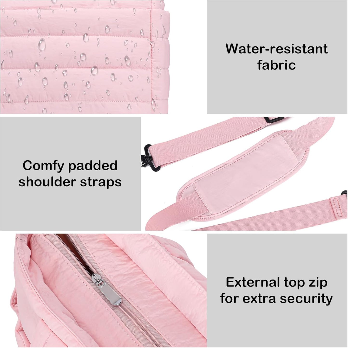 AOCINA Puffy Tote Bag for Women Quilted Work Bag Nurse Bags Women's Handbags for Travel
