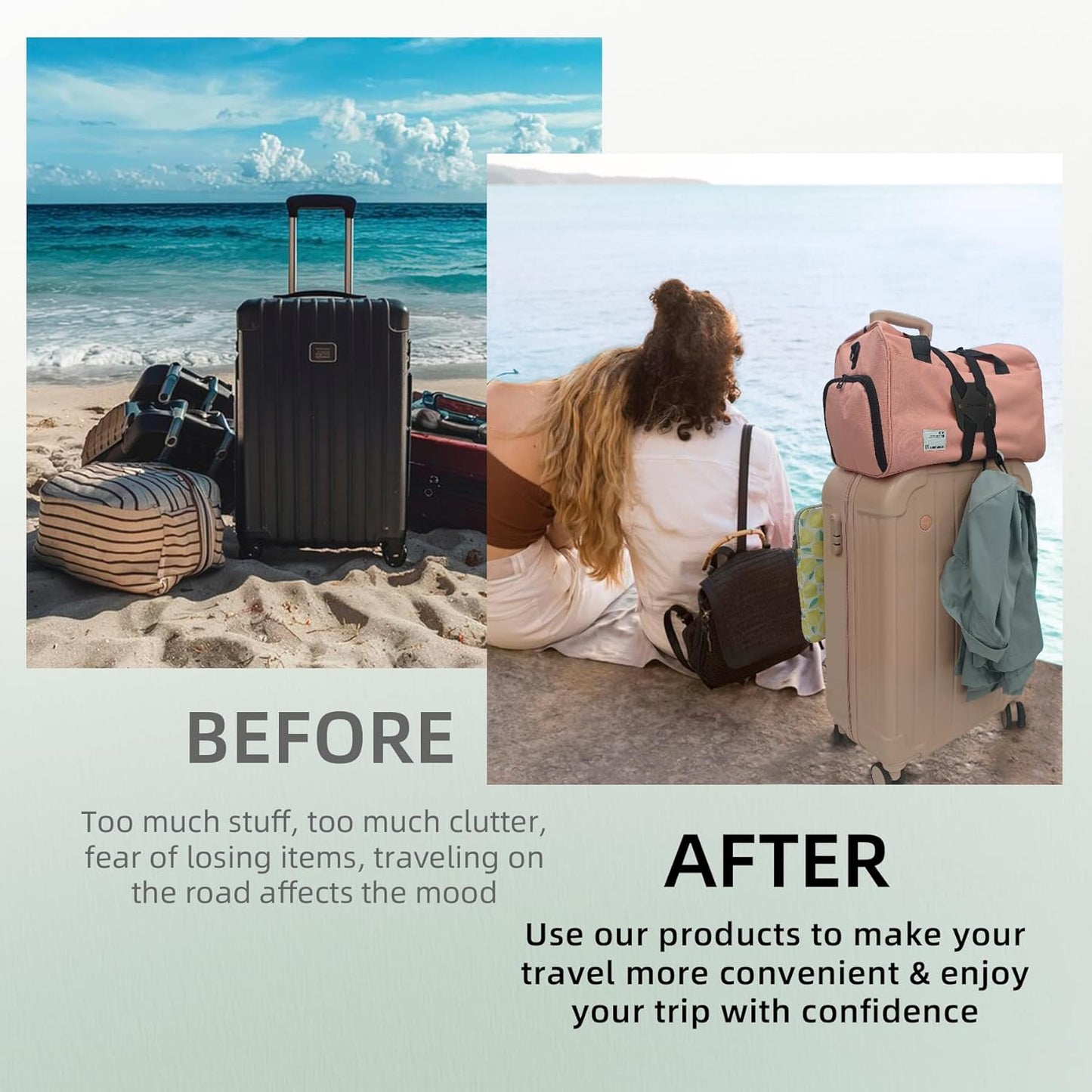 Luggage Straps Bag Bungees, Adjustable TSA-Approved – High Elastic Suitcase Belt for Securing Carry-On (1 Pack Black)