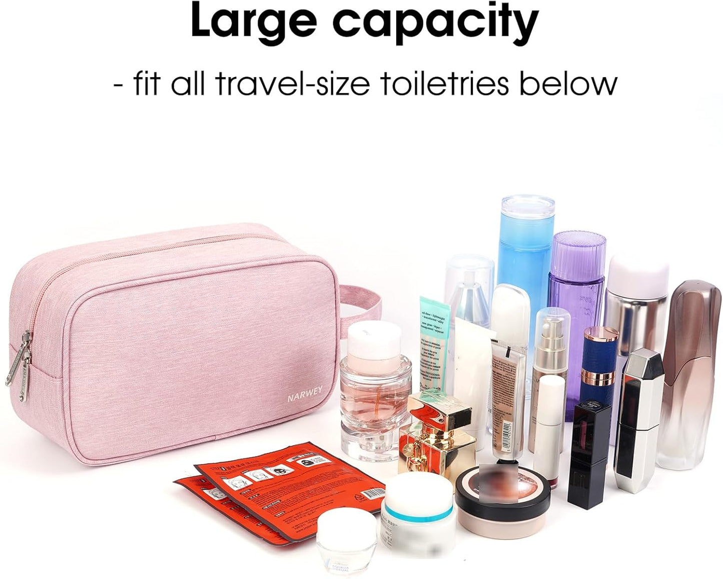 Narwey Travel Toiletry Bag for Women Traveling Dopp Kit Men Travel Bag for Toiletries Cosmetic Bag