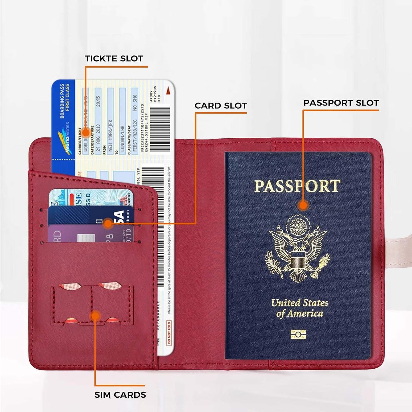 Passport Holder with Airtag for Women/Men,Airtag Passport Wallet for Travel,Cute Passport Holder