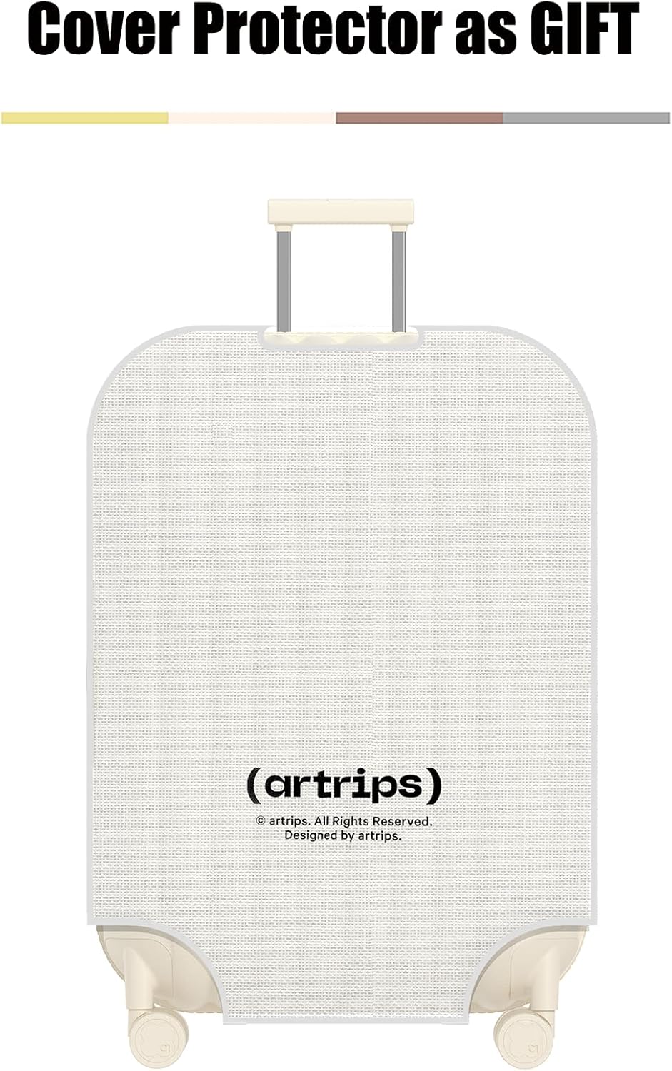 artrips Bread Design 28 inch Suitcase, Lightweight Hardside Luggage with 8 Spinner Wheels, PC TSA Lock, 98L, White