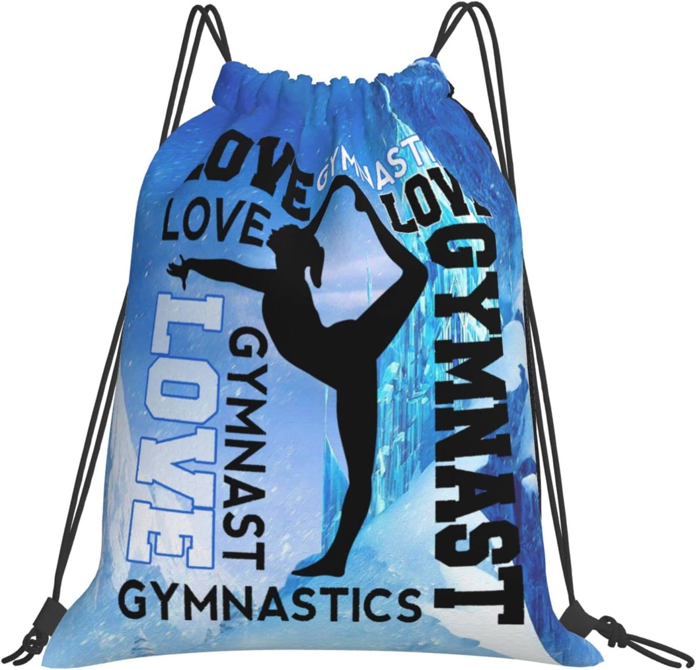 Gymnastics Drawstring Backpack Light Gym String Bag Pink Water Resistant Sackpack Sport Yoga