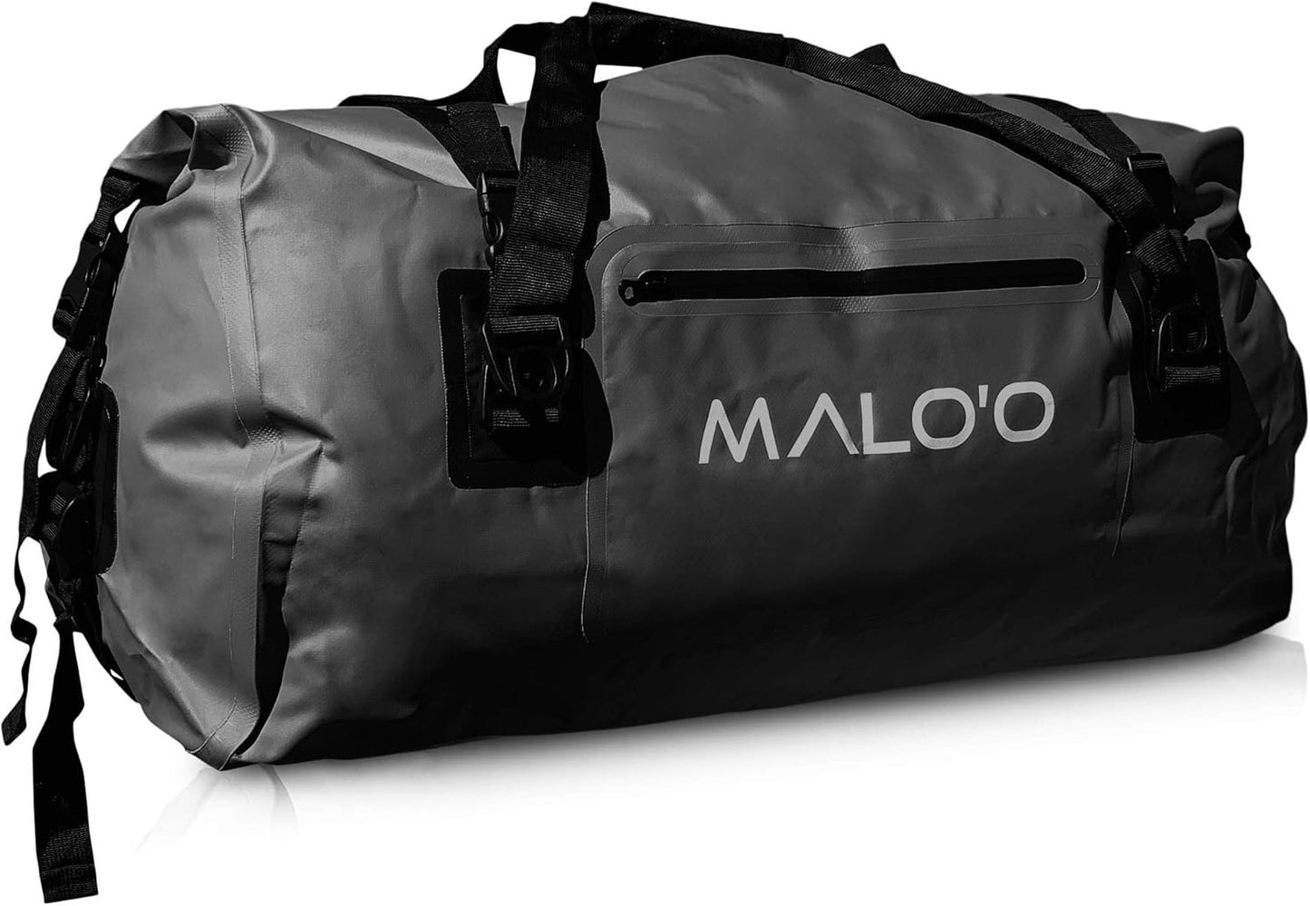 Malo’o Waterproof Dry Duffel, Heavy-Duty Roll Top Waterproof Gear Bag with Shoulder Strap & Molle Loops, Marine Duffel for Kayaking, Boating, Camping, Beach & Travel, Black, 40L