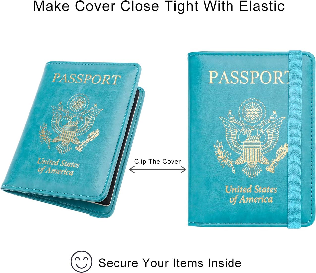 WALNEW Passport Holder for Travel, RFID Passport Cover Wallet for Women Men, PU Leather Passport Book Card Holder Case with Pen, Travelling Essentials for Flying