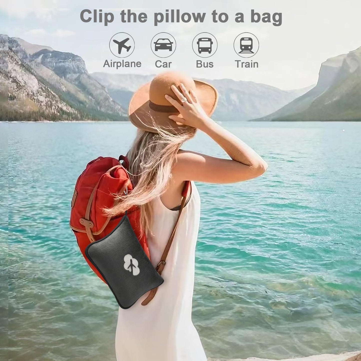 Travel Blanket and Pillow Compact, Premium Soft 2 in 1 Airplane Blanket with Soft Bag