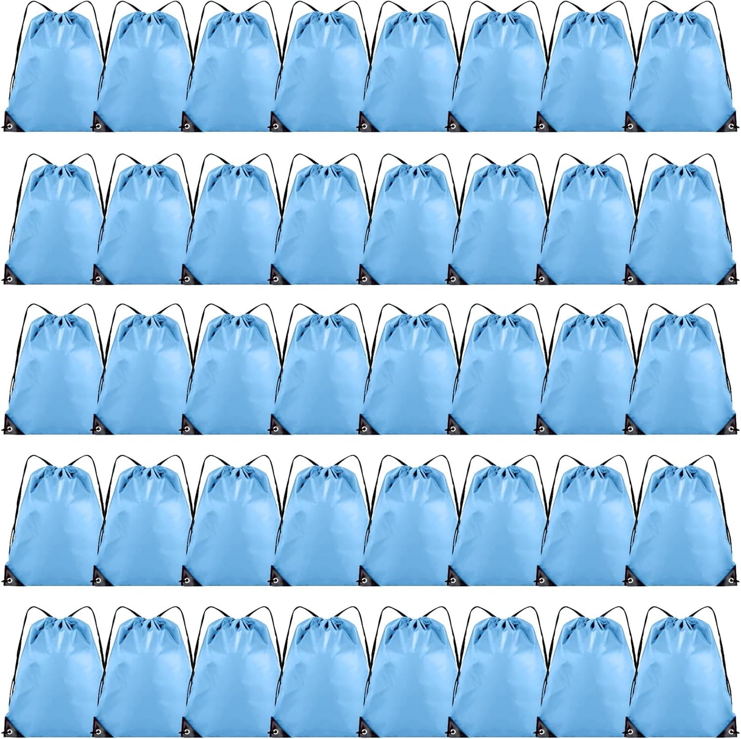40 Pieces Drawstring Backpack Bulk Cinch Sackpack Ployster Drawstring Bags for Gym Party Trip(Sky