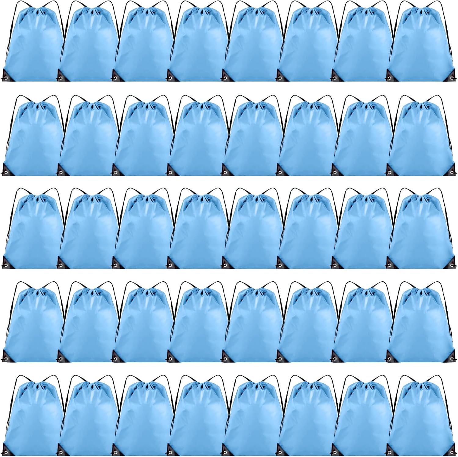 40 Pieces Drawstring Backpack Bulk Cinch Sackpack Ployster Drawstring Bags for Gym Party Trip(Sky
