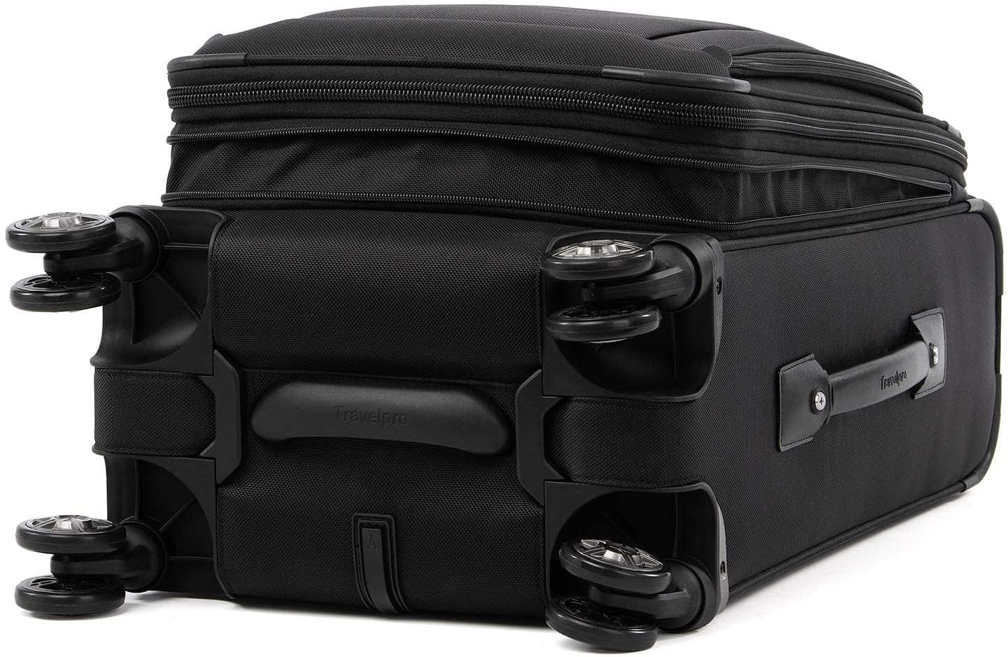 Travelpro Platinum Elite Softside Expandable Luggage, 8 Wheel Spinner Suitcase, TSA Lock, Men and Women (Shadow Black, 2-Piece Set (21/25))