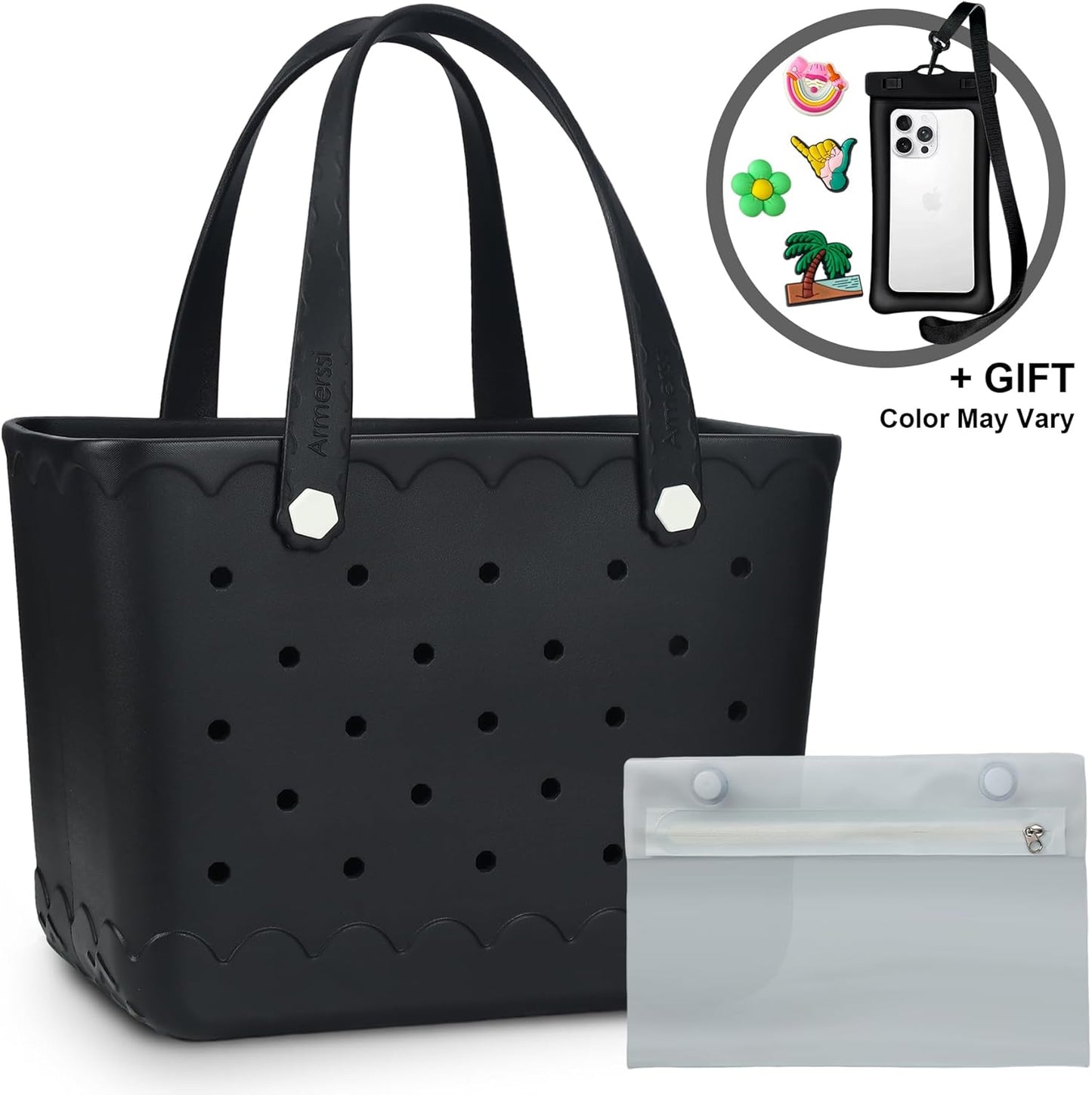 Rubber Beach Bag Waterproof Durable Tote Bag for Beach Sports Pool Modern Rubber Tote
