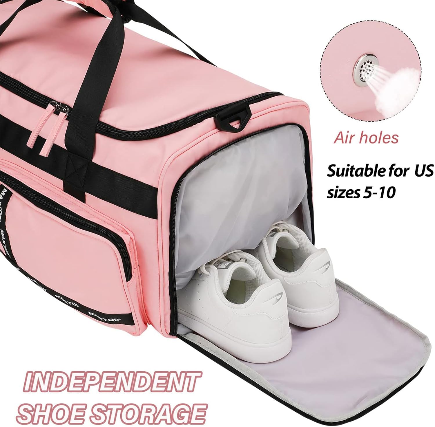 MAXTOP Gym Bag for Women Men Travel Duffle Bag Large Capacity Carry On Weekender Overnight Bag With