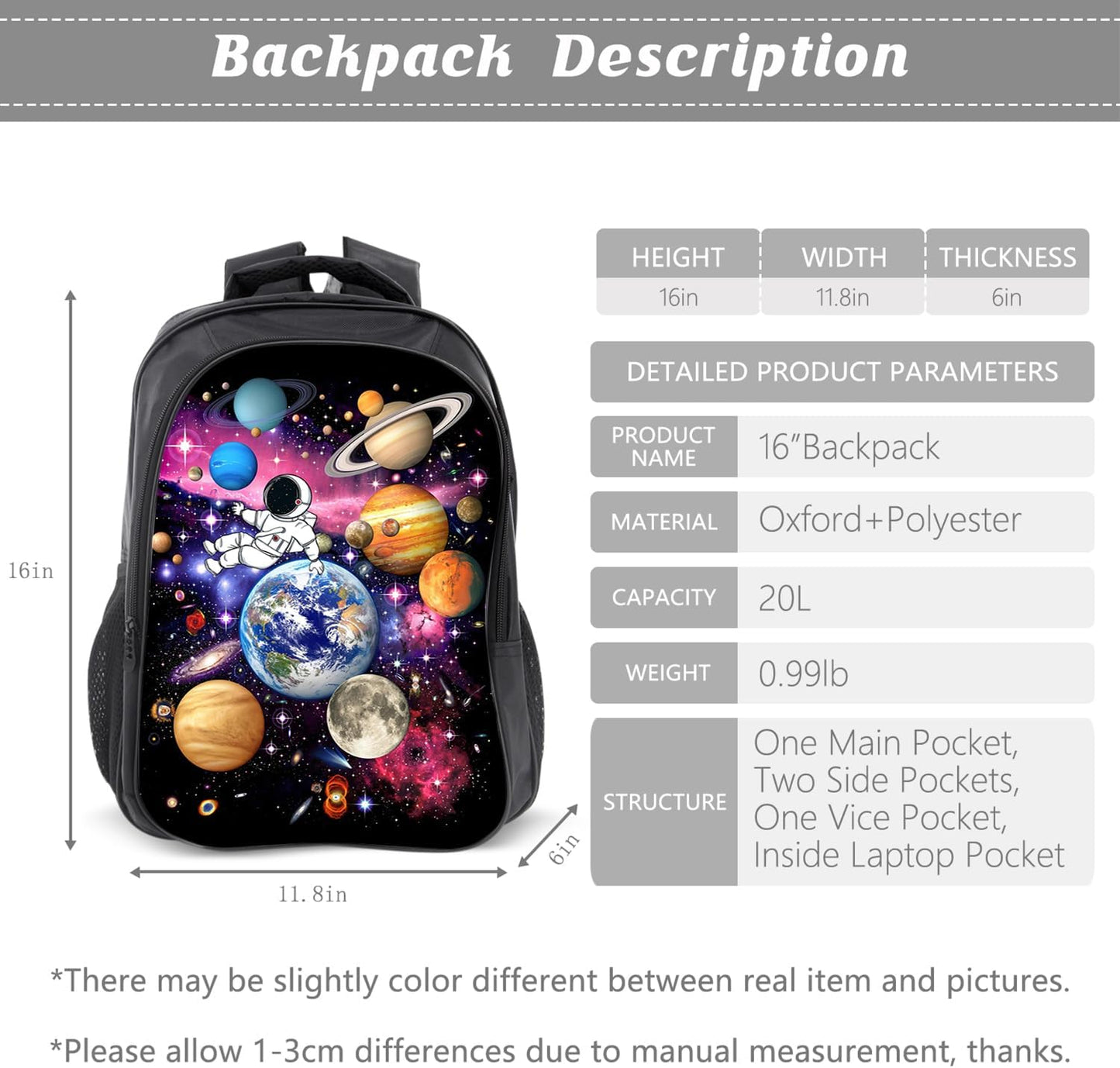 Kids Backpack School Bookbag 16inch Schoolbag With Lunch Box Bag And Pencil Case Set For Boys Girls