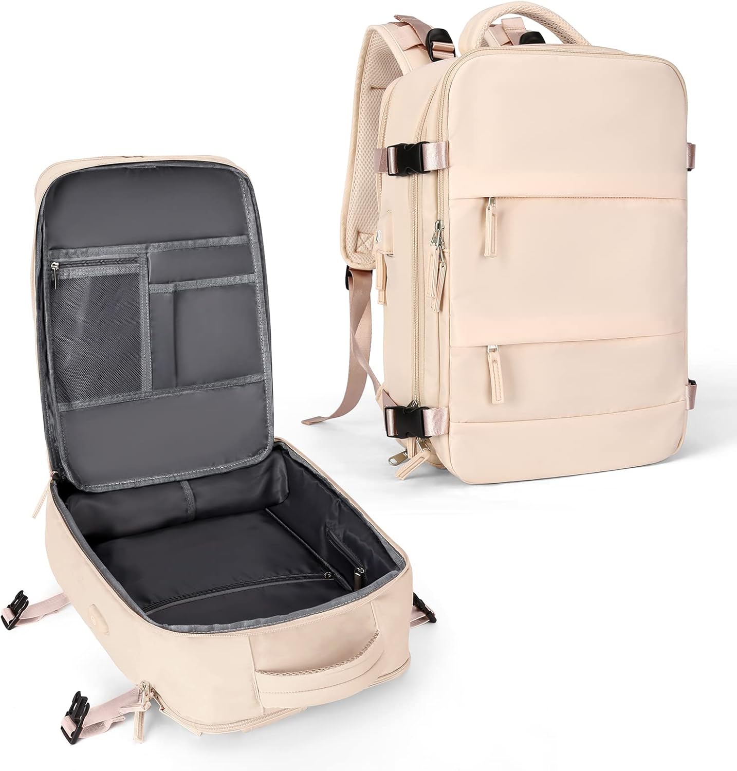 coowoz Large Casual Travel Backpack For Women Men,Carry On Rucksack Flight Approved,Hiking