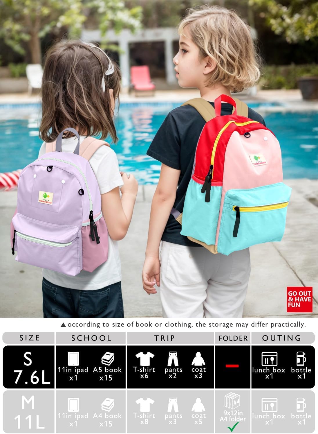 Preschool Toddler Backpack For Boys Girls, School Mini & Travel, Small Kids Child Backpacks, Kindergarten Elementary bag, 11.6" H