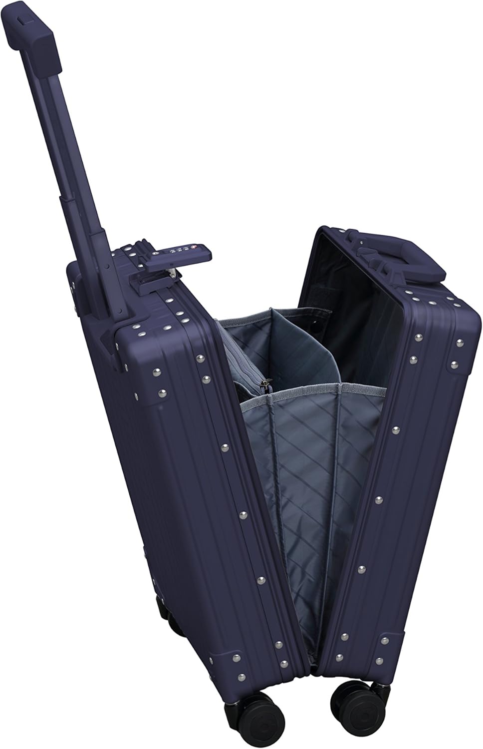 All Aluminum Lightweight 20" Business Laptop Briefcase - Vertical Open Carry-On, TSA Approved