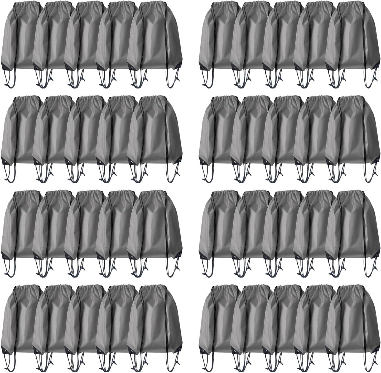 Drawstring Backpack Bulk 40Pcs Draw String Backpack Bags DIY Gym Sports Traveling Yoga Cinch Bag Sackpack Drawstring（grey）