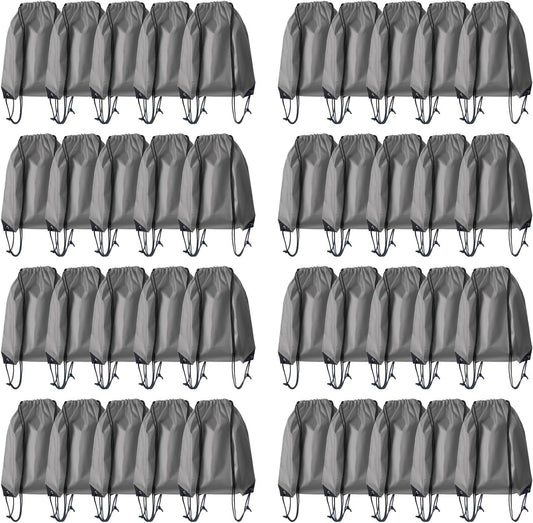 Drawstring Backpack Bulk 40Pcs Draw String Backpack Bags DIY Gym Sports Traveling Yoga Cinch Bag Sackpack Drawstring（grey）
