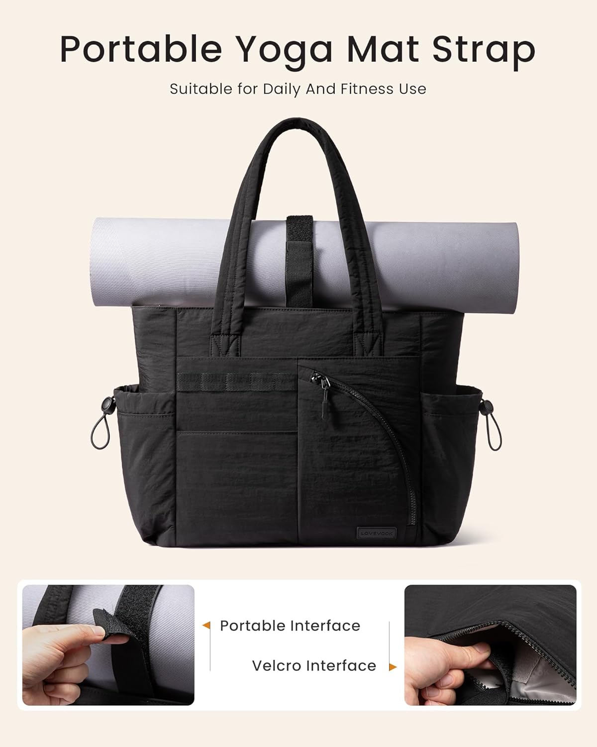 LOVEVOOK Tote Bag for Women, Puffer Bag and Work Bags with Laptop Compartment for Travel, Lightweight Shoulder Bag Handbag