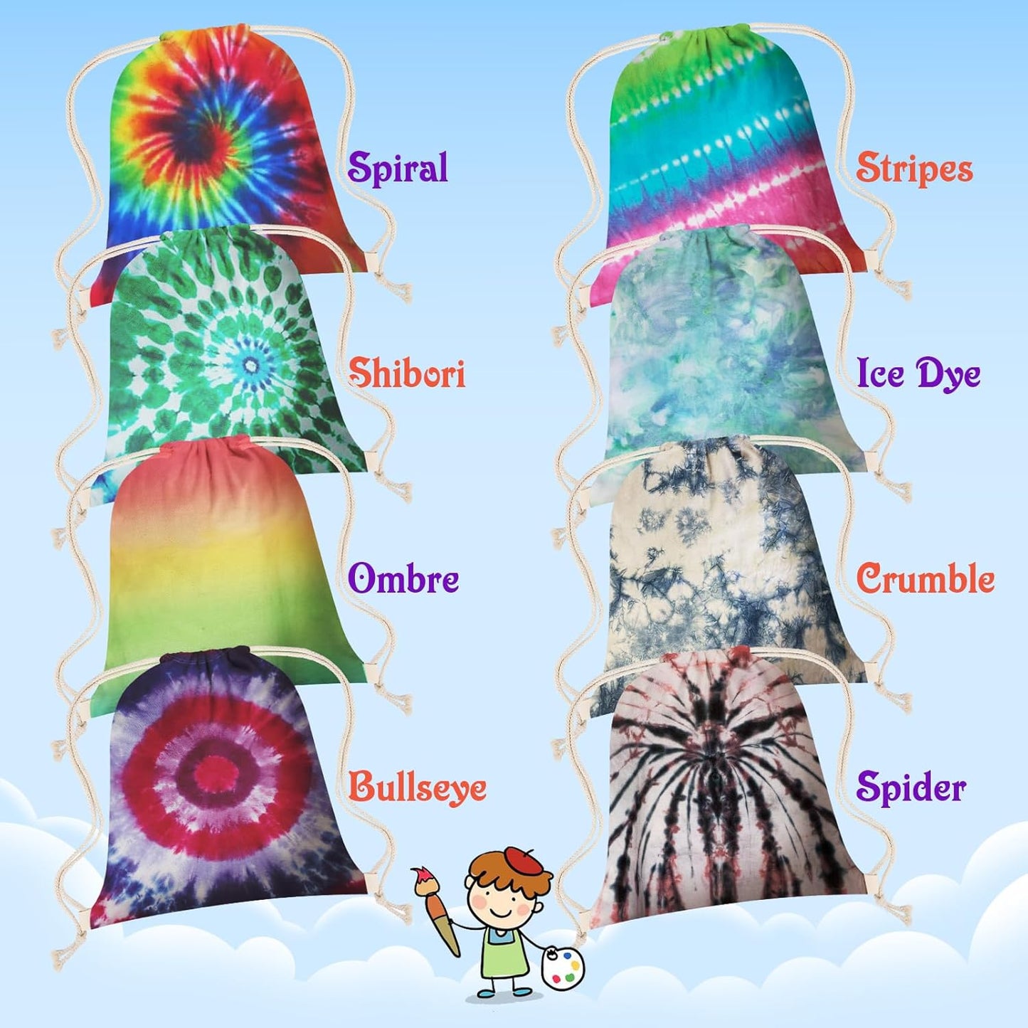 Drawstring Backpack Sublimation Blanks, Thickened Fabric White Cotton Canvas DIY for Tie Dye Bulk 12PCS