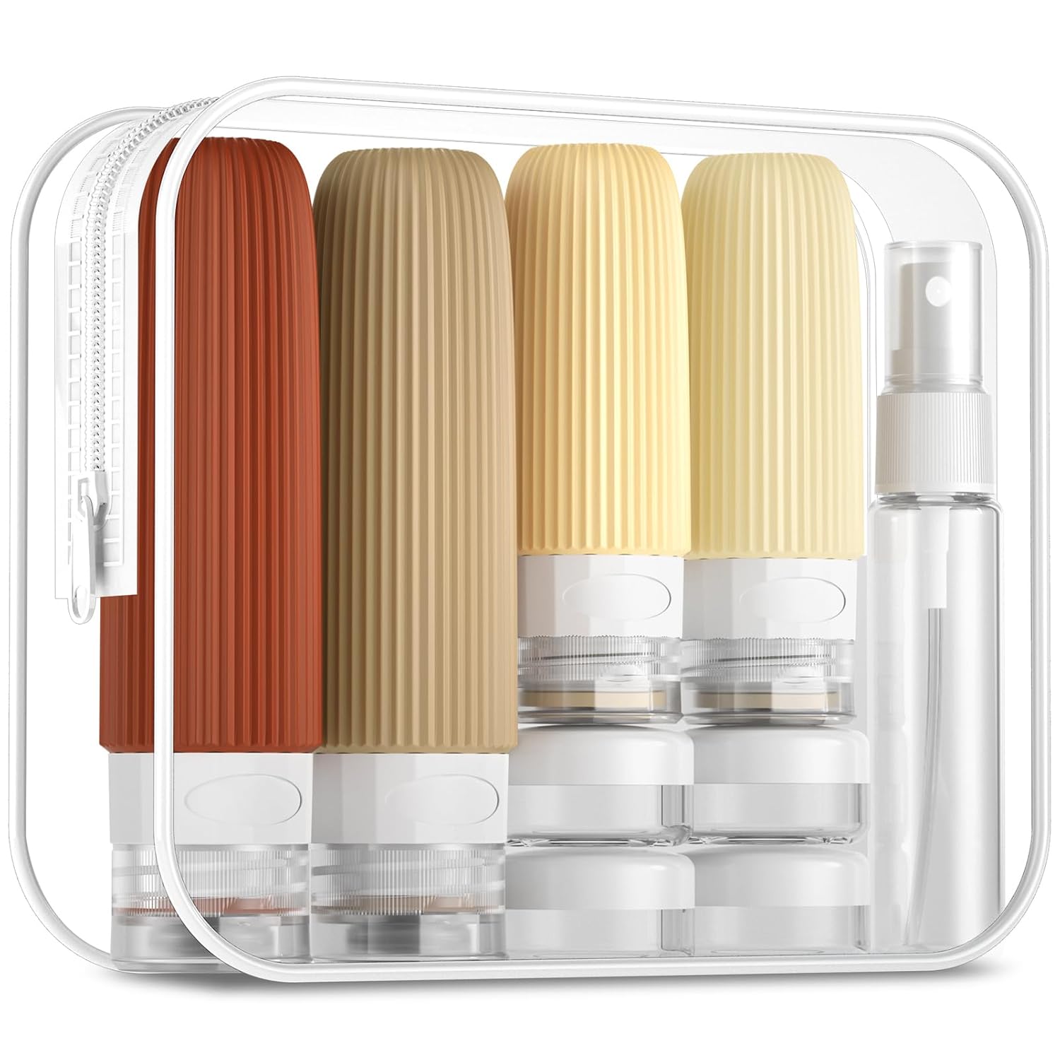 16 Pack Travel Bottles Set, TSA Approved Leak Proof Silicone Squeezable Containers for Toiletries