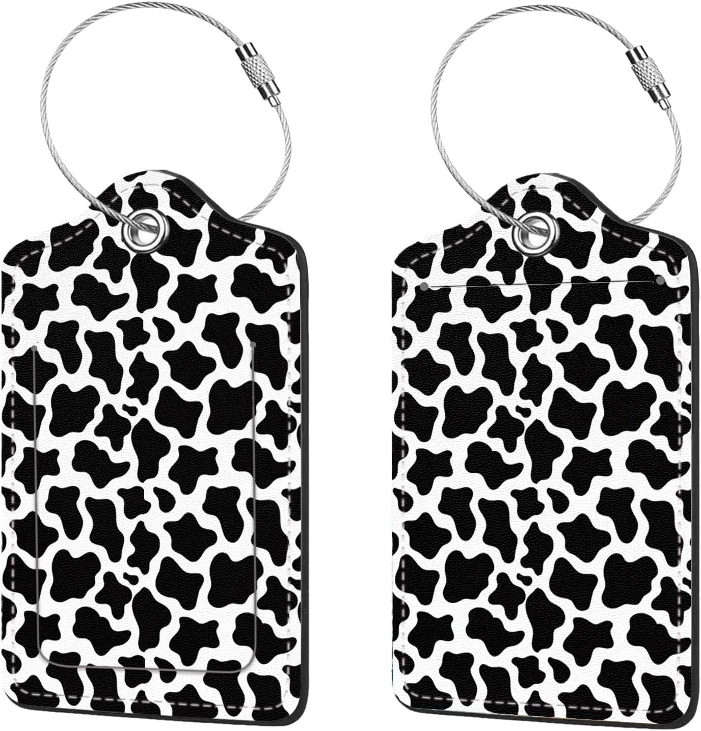 2 Pcs Luggage Tags for Suitcases, PU Leather Cruise Ship Luggage Tags with Privacy Cover Label