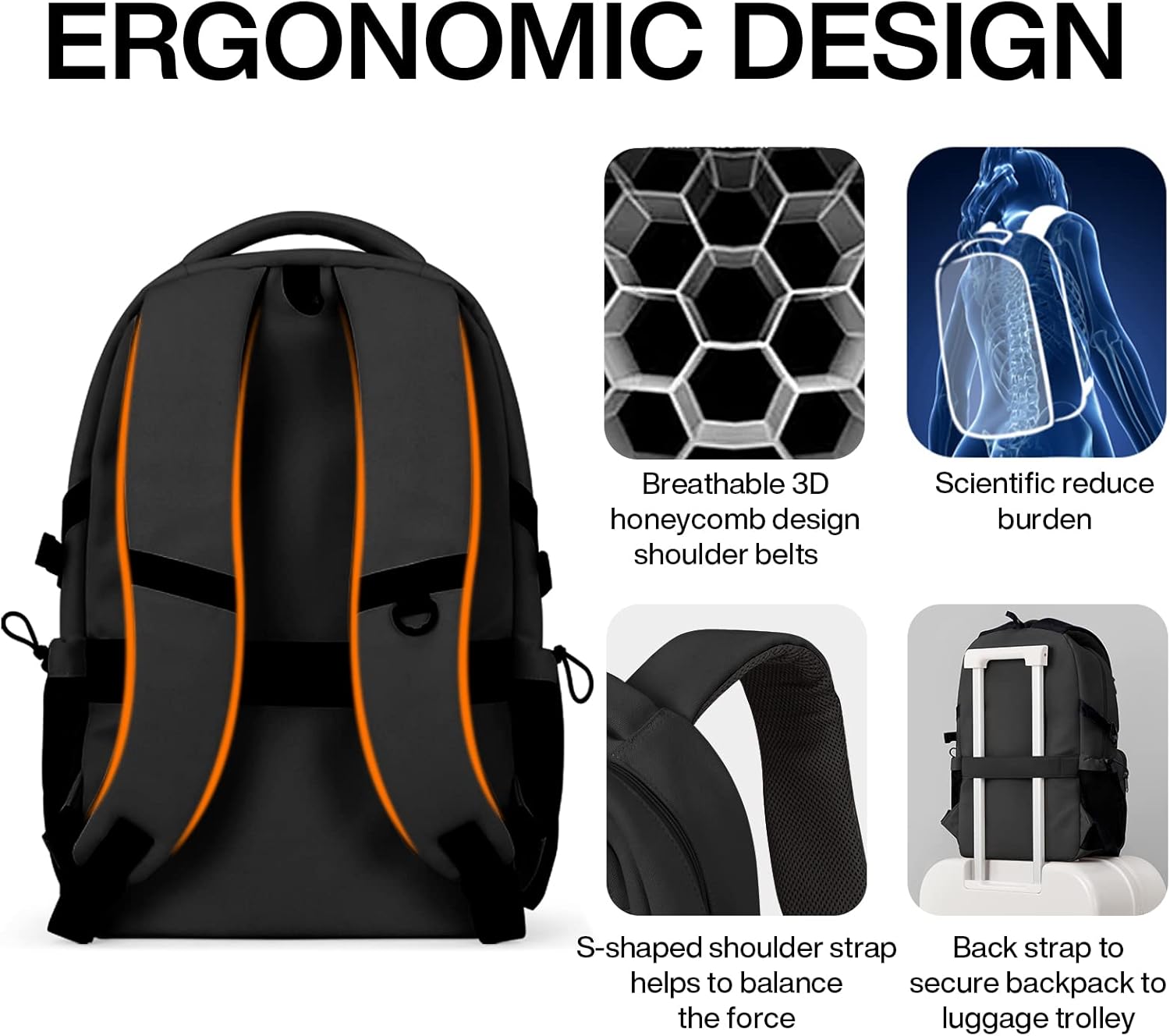 mixi Travel Laptop Backpack, Lightweight Durable School Bookbag Men Woman 15.6" Computer Bag, Water