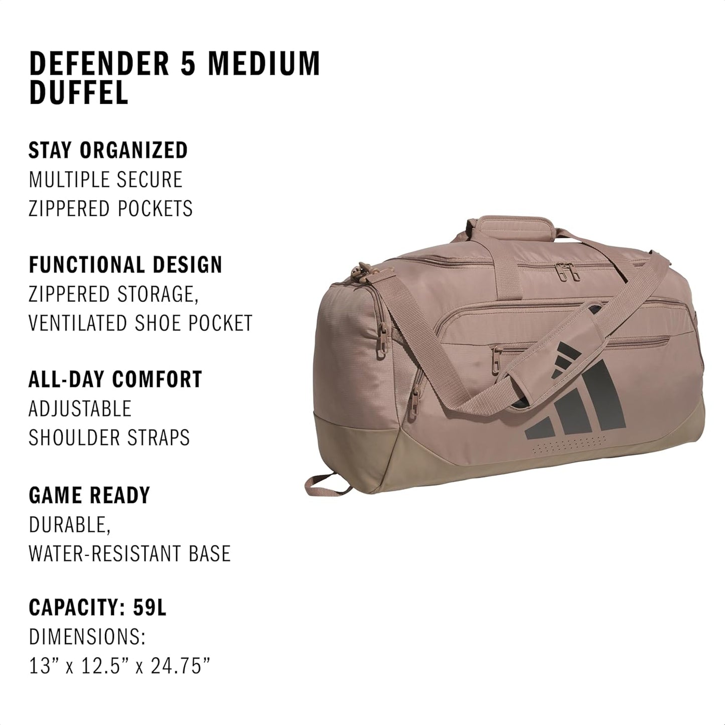 adidas Defender 5.0 Duffel Bag – Durable for Sports, Gym & Travel