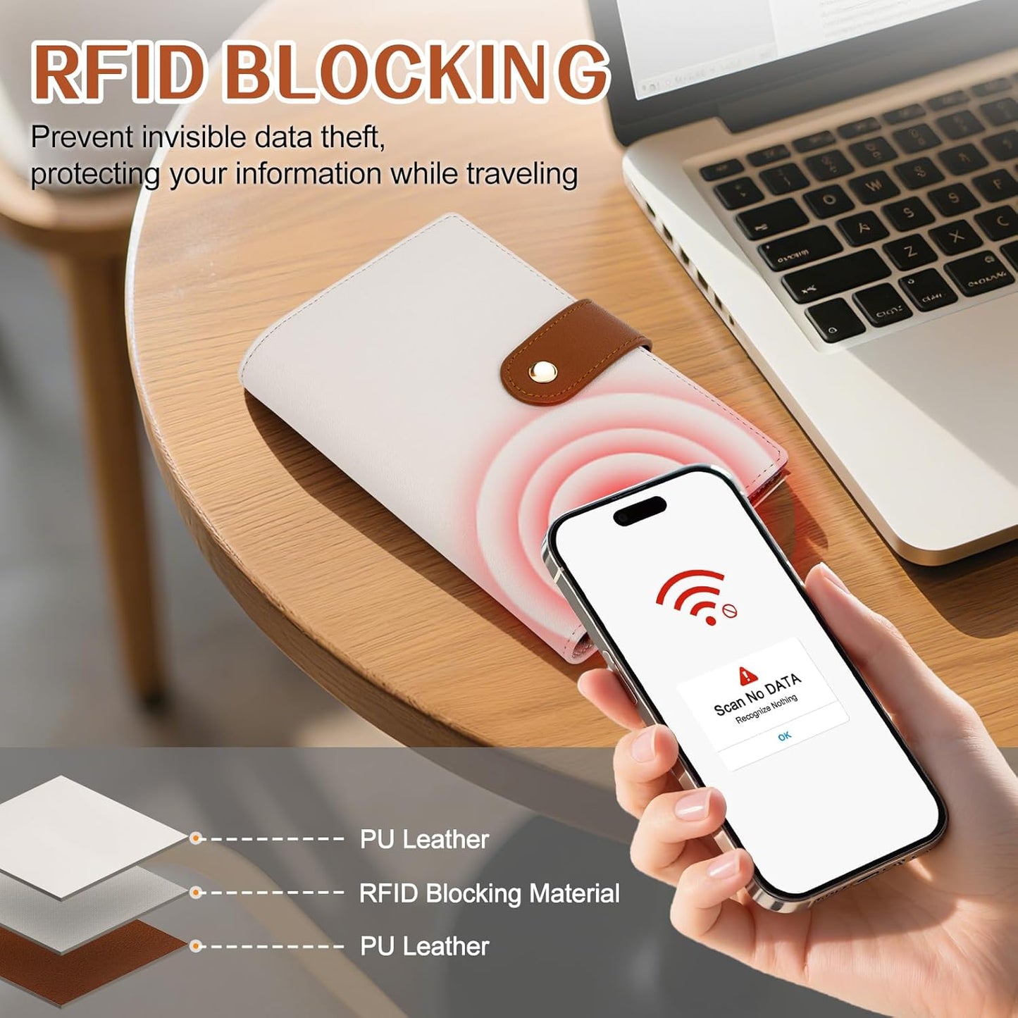 Passport Holder for Travel Women, RFID Blocking Passport Wallet with Airtag Slot, PU Leather Passport Cover Travel Wallet with Zippered Coins Pocket for Travel Essentials