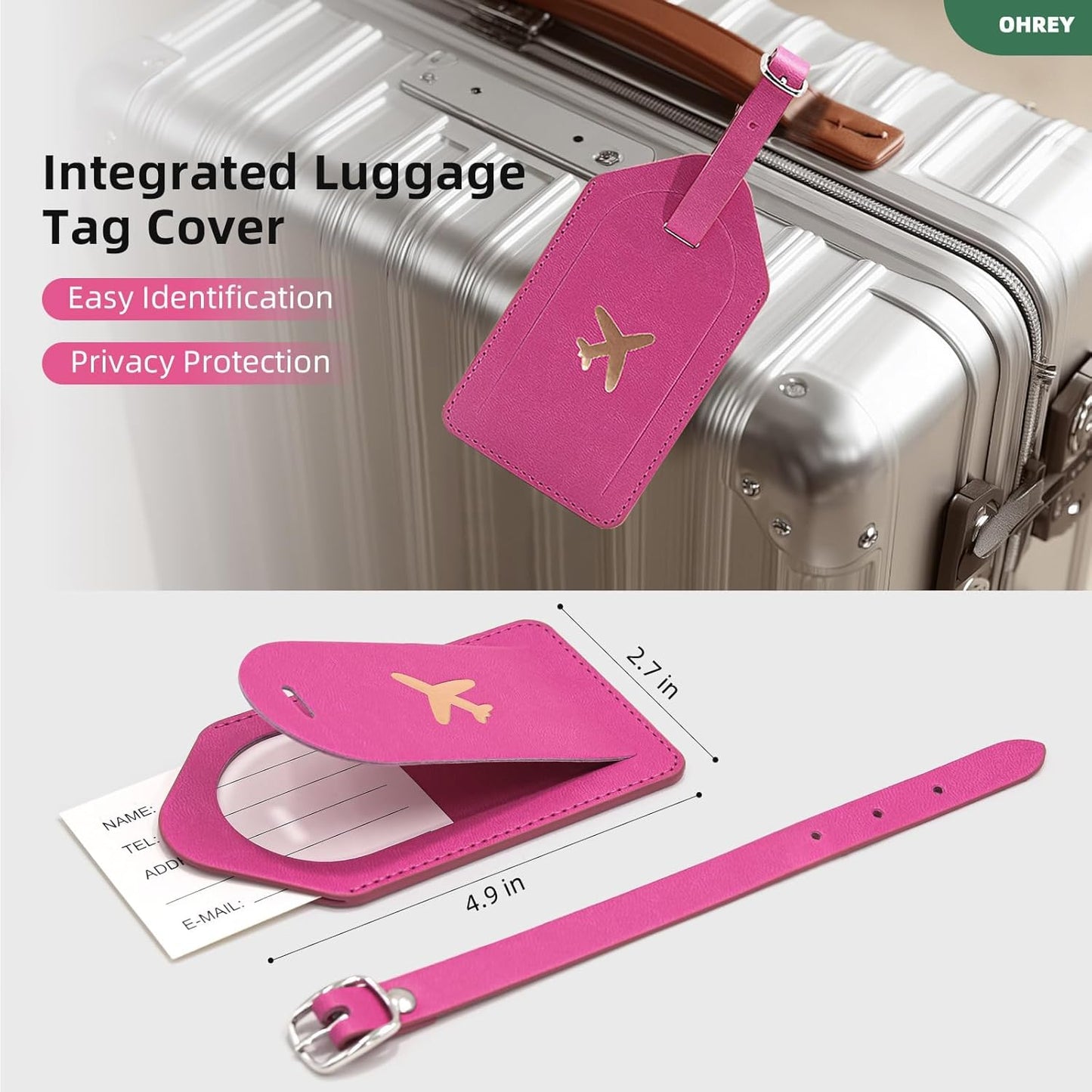 Passport Holder for Travel Family with Slot for AirTag & Luggage Tag Cover, – RFID Blocking Passport Wallet for Women & Girl | PU Leather Passport Cover Case with Money Pocket – Pink