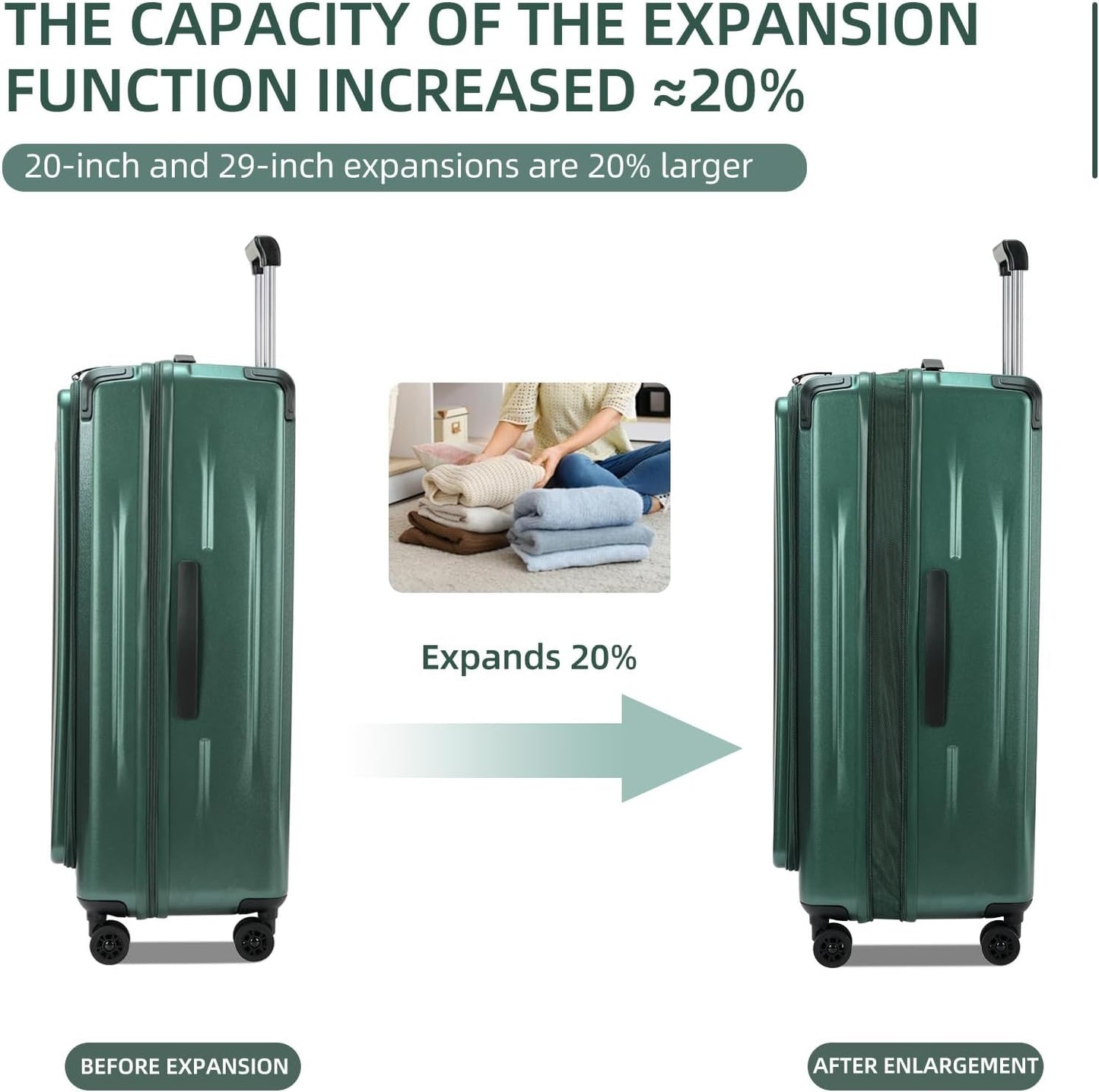 Premium 29 Inch Luggage, Top Opening Aluminum Frame Airline Approved ABS+PC Hard Shell Suitcases with Silent Wheels, TSA Lock, Front Pocket and Wet-dry Separated Six-piece set