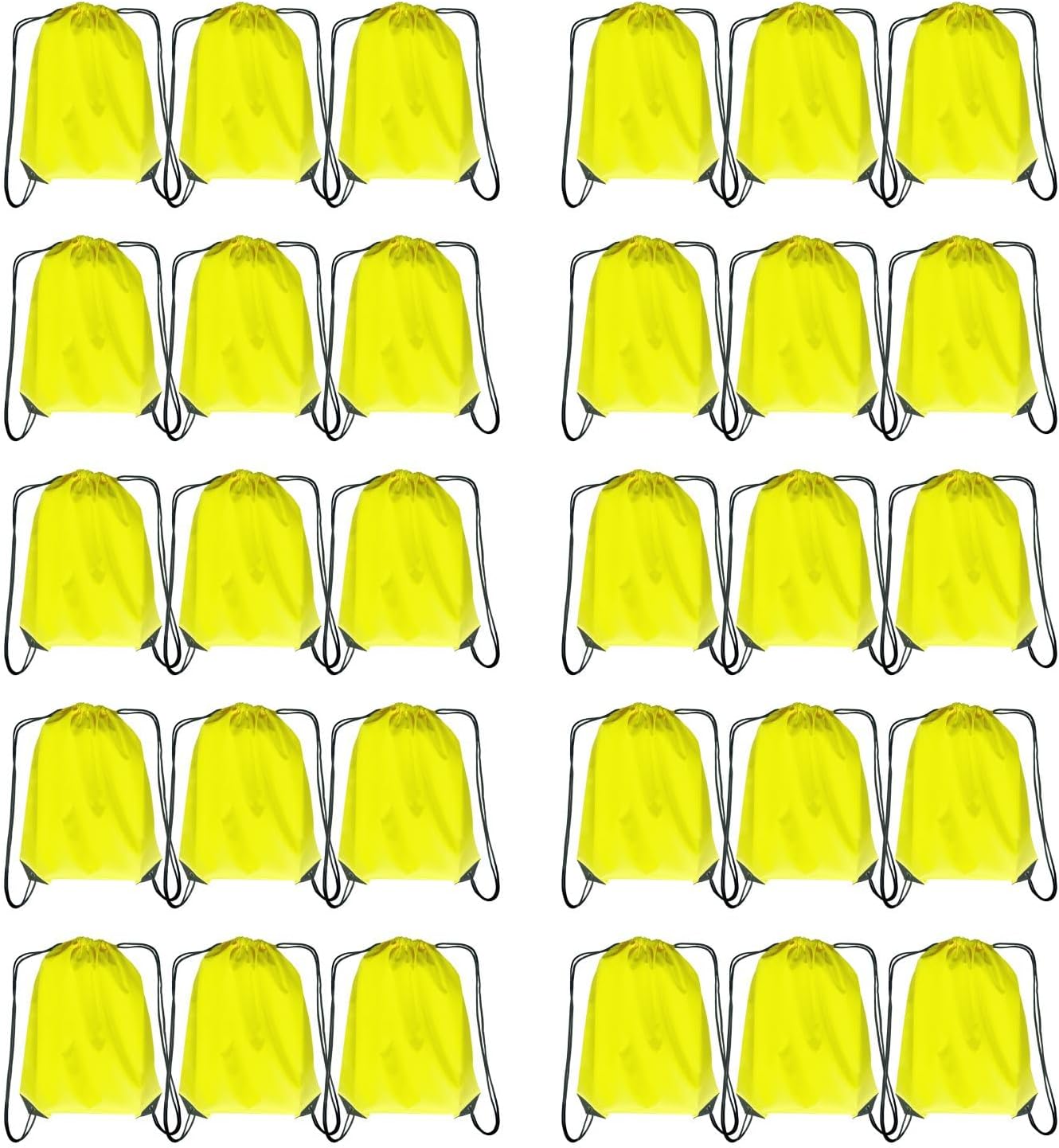 Drawstring Backpack Bulk 30 packs Draw String Backpack Bags DIY Gym Sports trip Traveling Yoga ride Pedestrianism Cinch Bag Sackpack Drawstring (yellow)