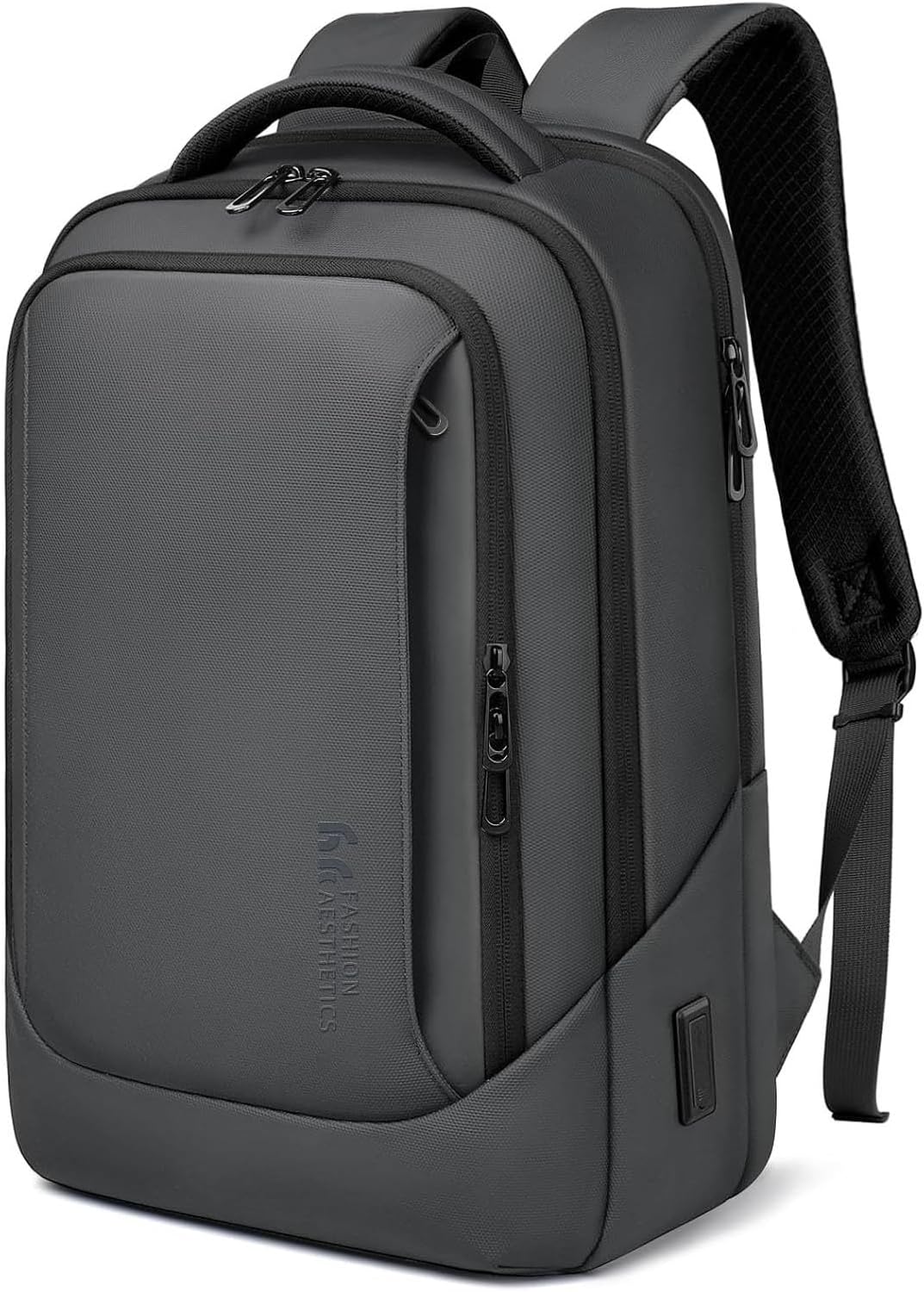 hk Laptop Backpack for Men with USB Charging Port for Business Work College Travel (Dark Grey, 17.3