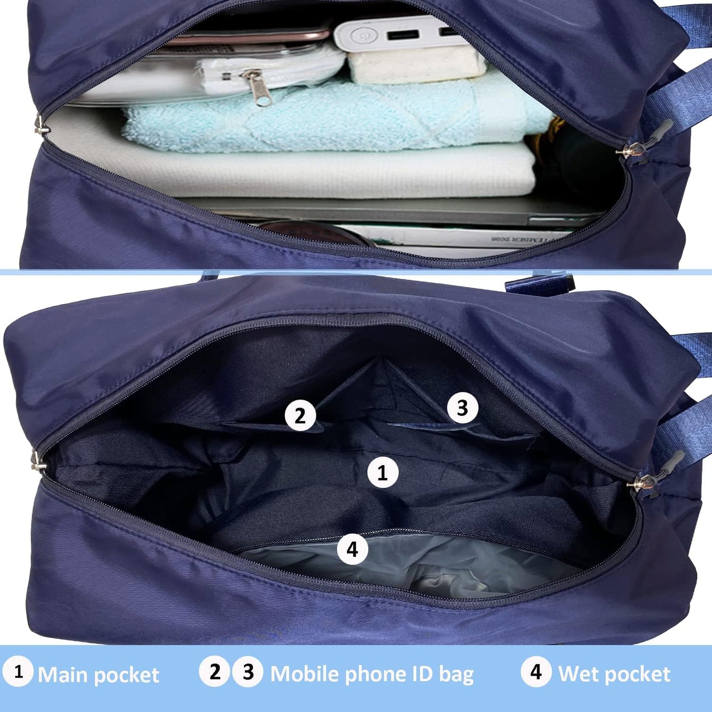 Travel Duffle Bag, Waterproof Sport Tote Gym Bag for Women Men, Overnight Weekender Carry On Bag