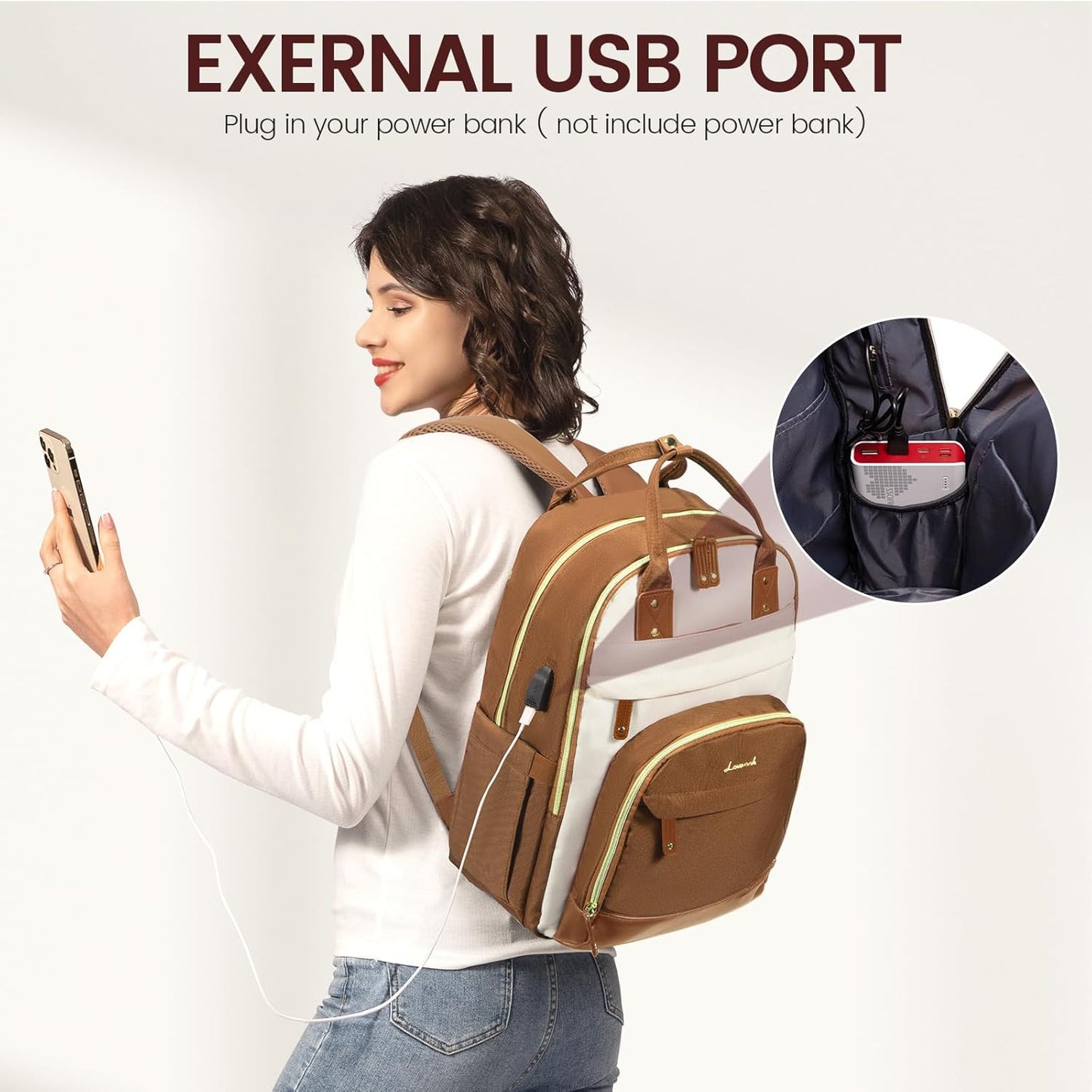 LOVEVOOK Backpack for Women,Laptop Backpack Women,Fits 15.6 Inch Laptop Computer Bag,Teacher College Backpack Purse,Fashion Waterproof Travel Work Anti-theft Backpack for Traveling on Airplane Daypack