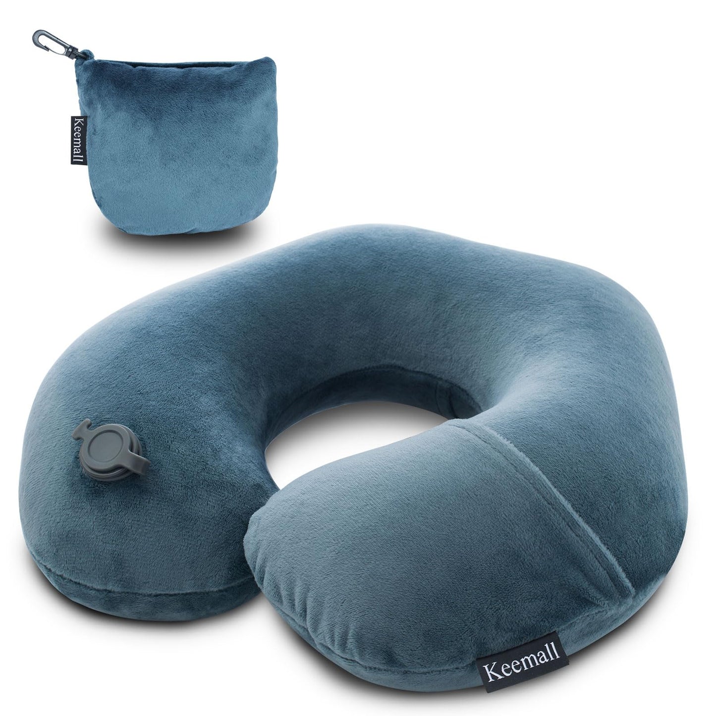 Keemall Portable Inflatable Travel Neck Pillow for Airplane, Car & Office