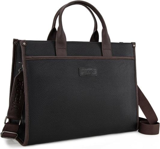 Wrangler Laptop Bag for Women 15.6 Inch Vintage Work Tote Bag for Business Briefcase Handbag with Adjustable Shoulder Strap