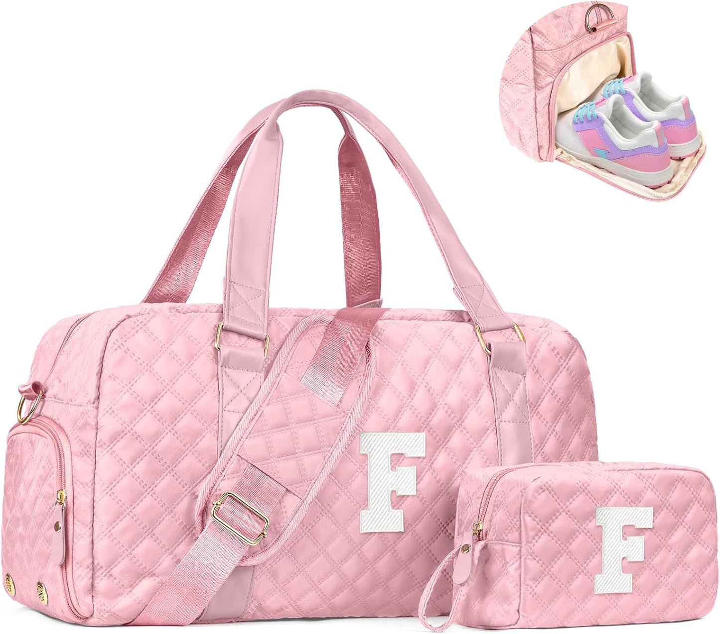 Gifts for Girls Age 10 11 12 13 14 15 16 17 18, Initial Travel Duffel Bag, Graduation Gifts for Her, Monogram Overnight Bag, Gift for Friend Sister Women gifts